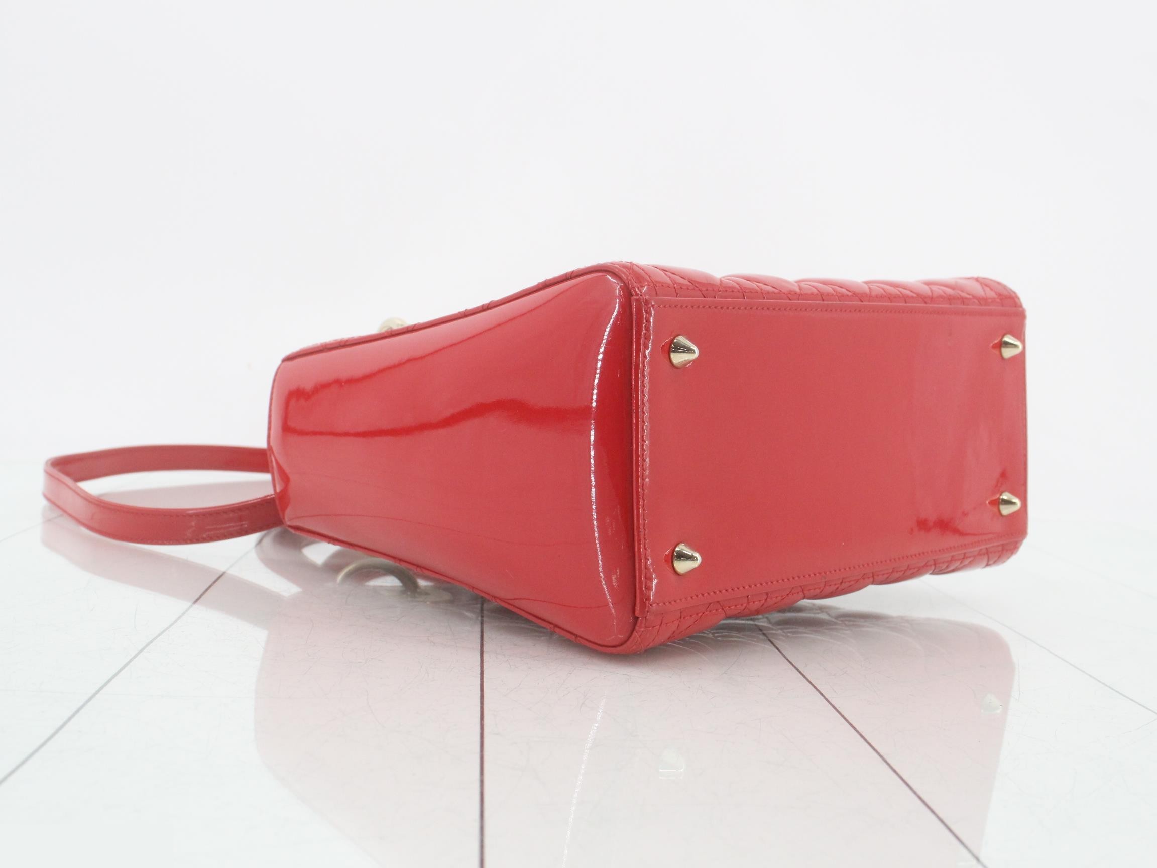 Lady Dior Cannage Enamel 2-Way Shoulder/Handbag — view 5