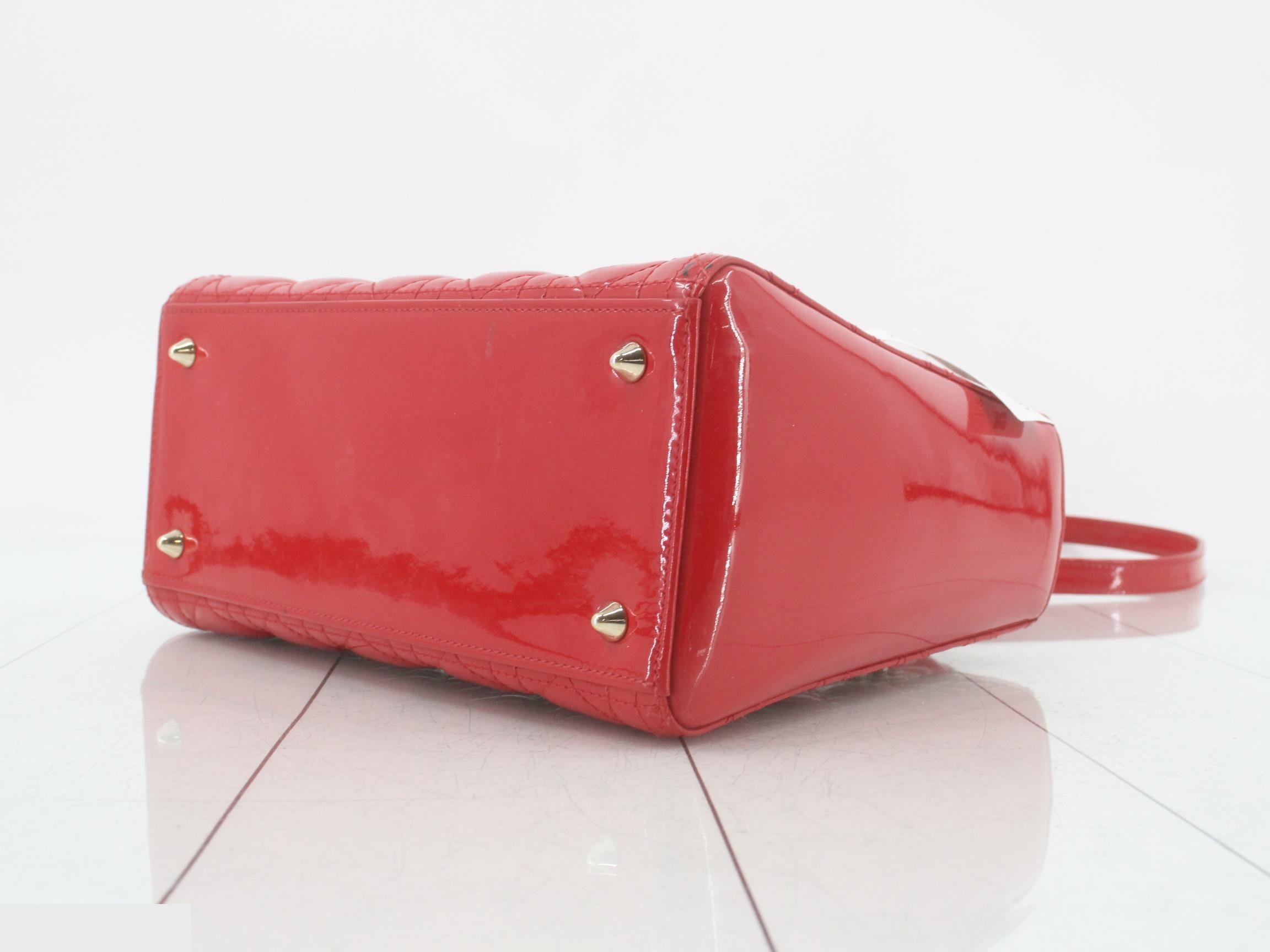 Lady Dior Cannage Enamel 2-Way Shoulder/Handbag — view 6