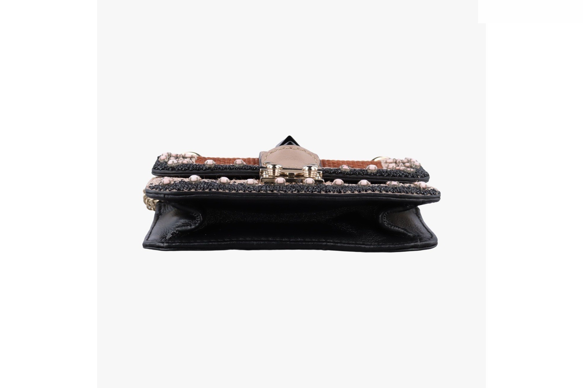 Glam Rock style, featuring beadwork and sequin embroidery, paired with calf leather in multicolor. — view 3