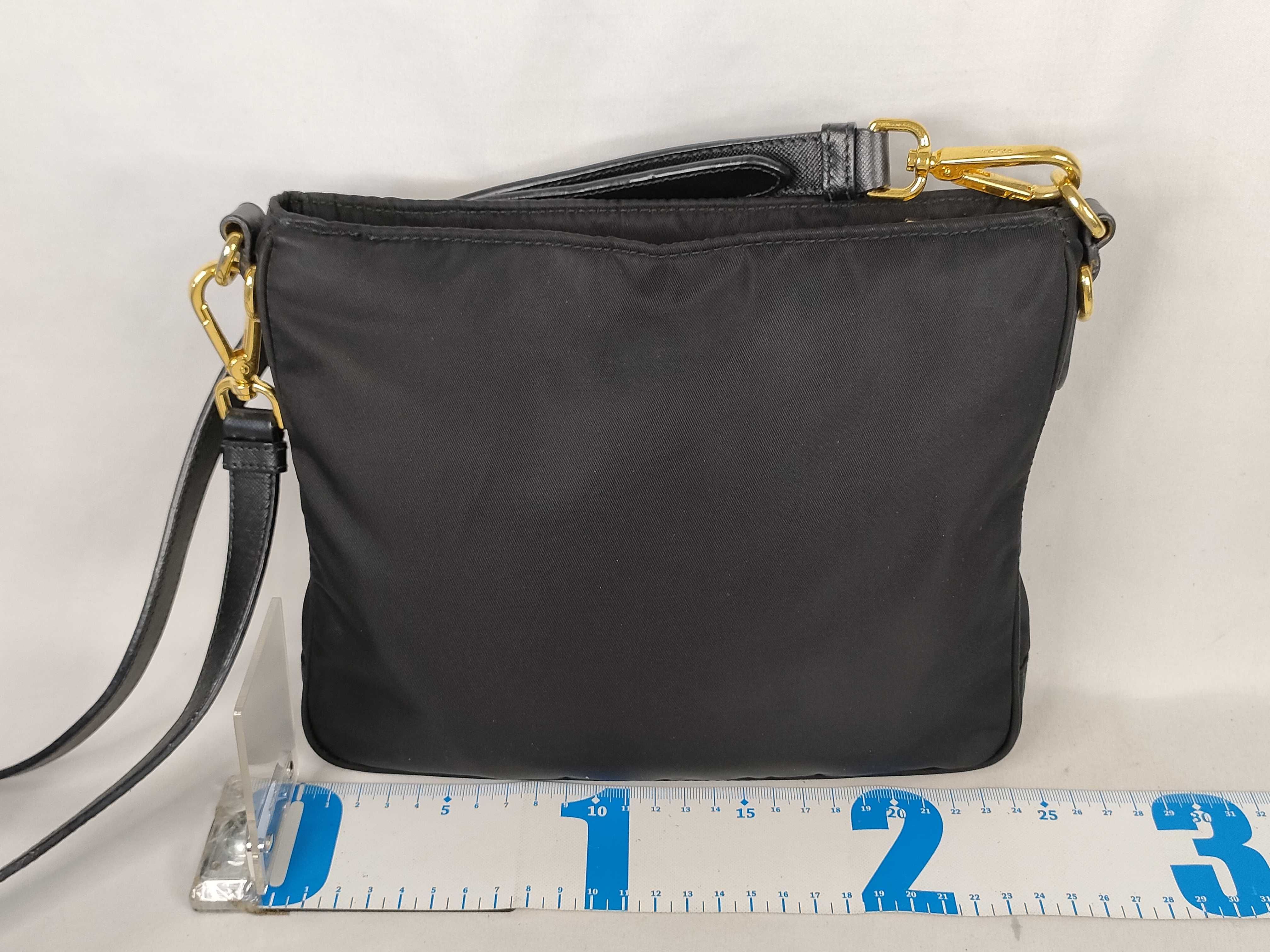 Nylon Prada Shoulder Bag Triangle Logo Black Shoulder Bag — view 2