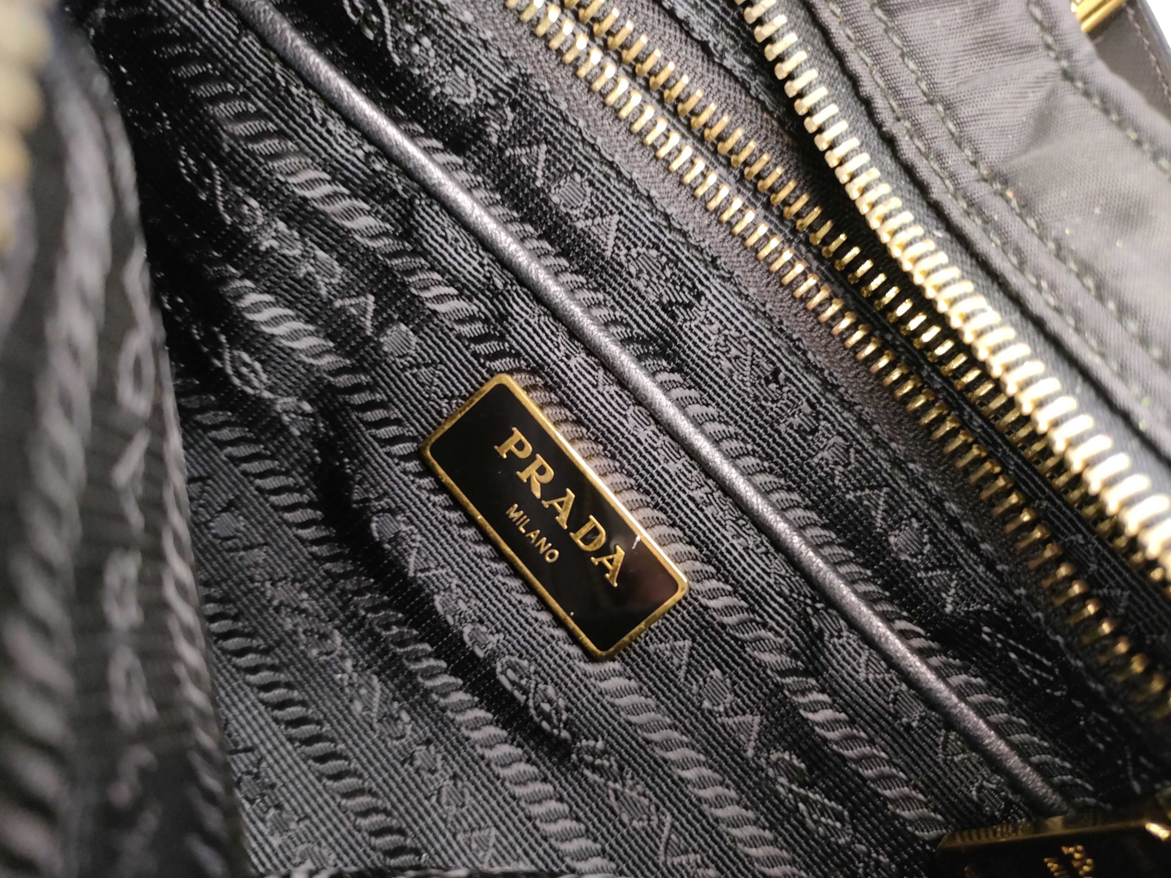 Nylon Prada Shoulder Bag Triangle Logo Black Shoulder Bag — view 11