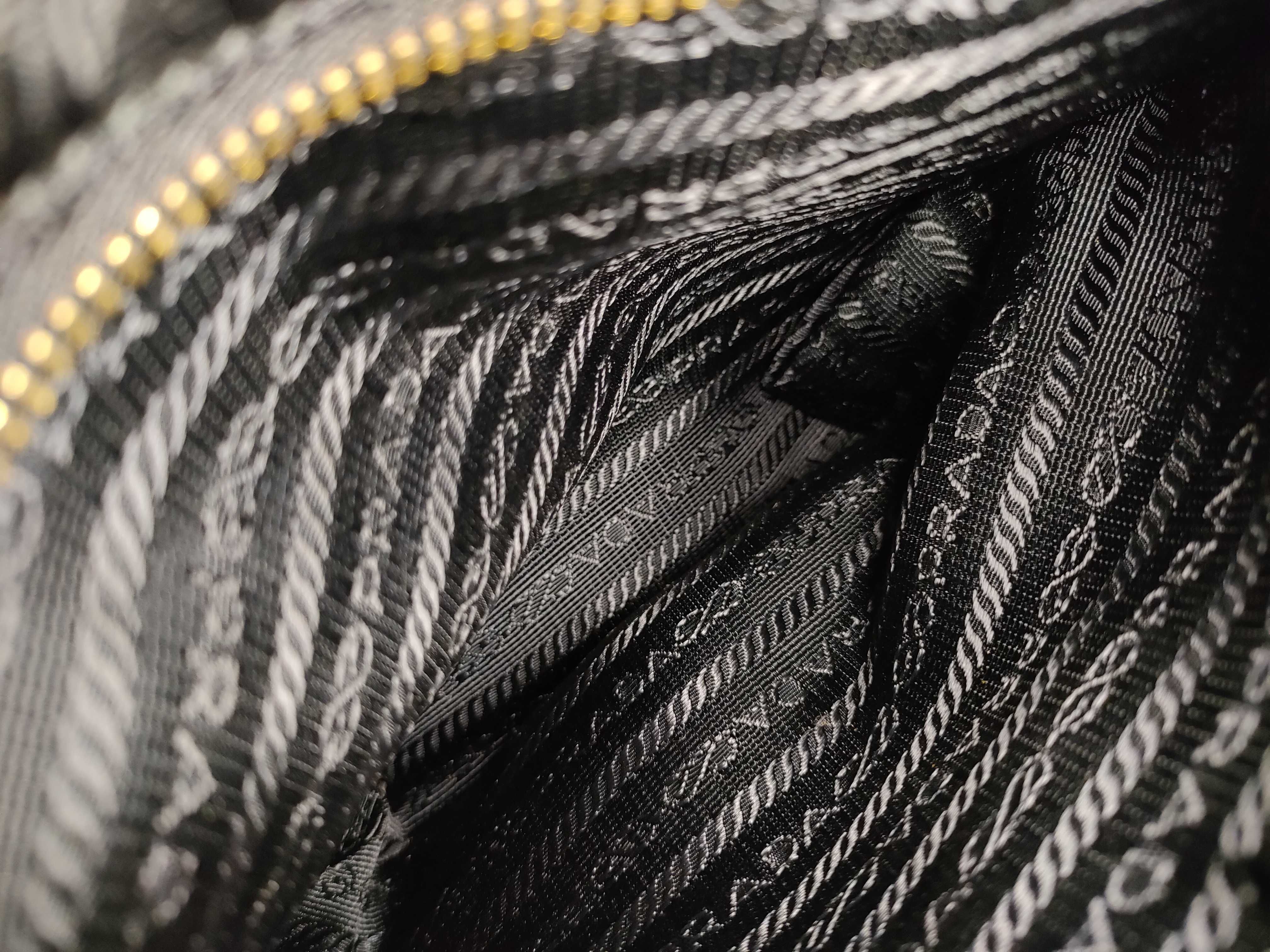 Nylon Prada Shoulder Bag Triangle Logo Black Shoulder Bag — view 12