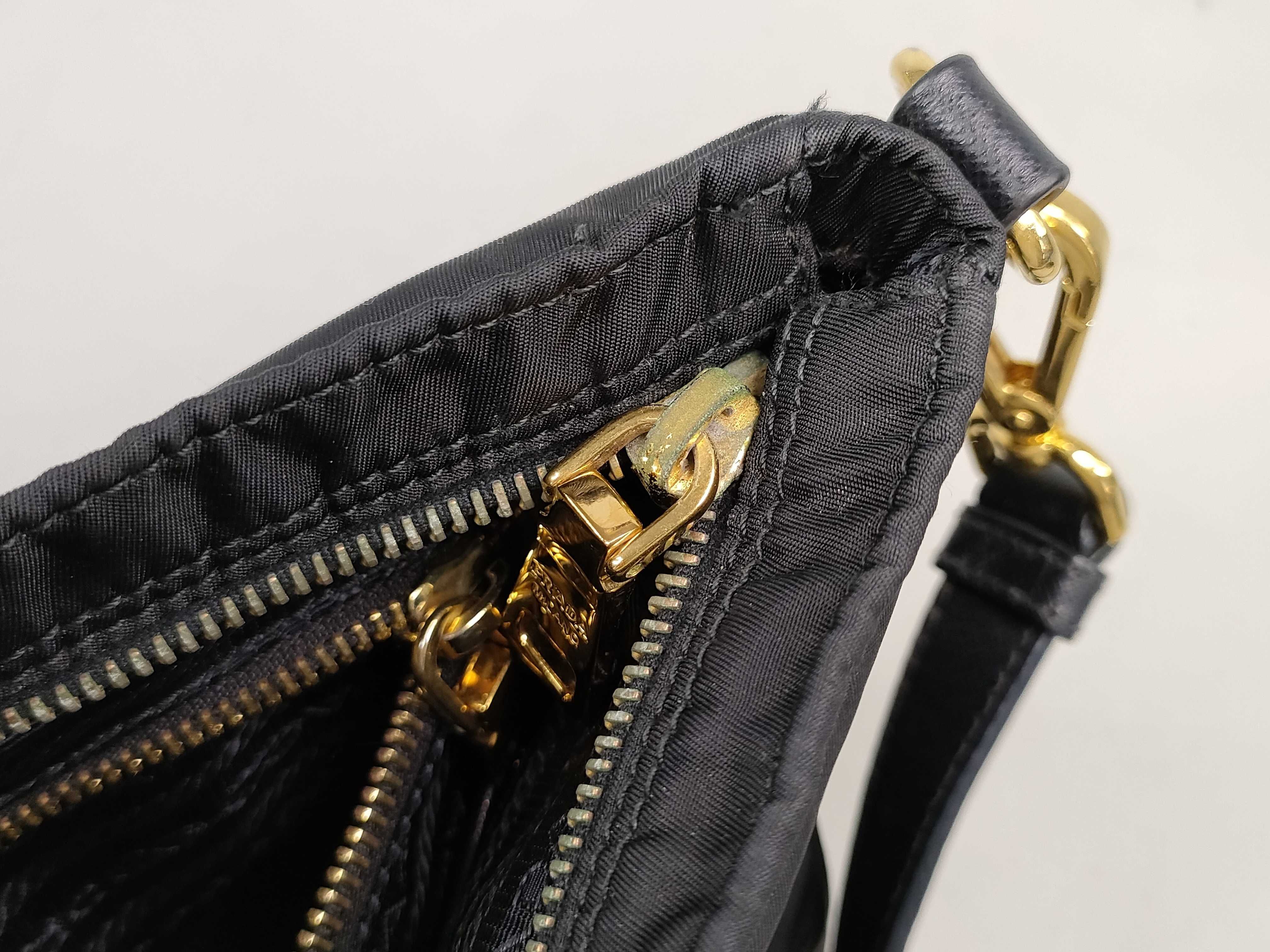 Nylon Prada Shoulder Bag Triangle Logo Black Shoulder Bag — view 13