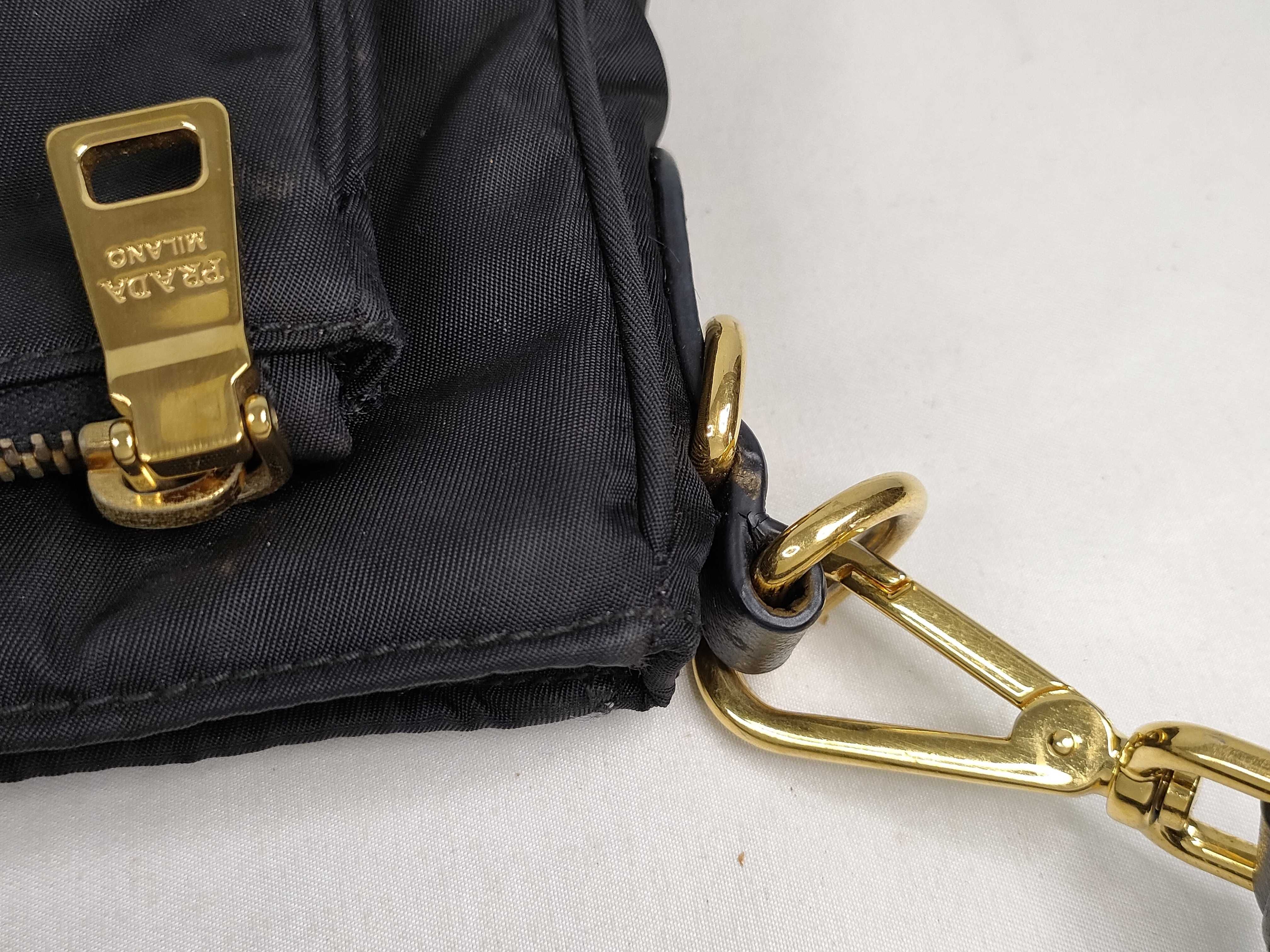 Nylon Prada Shoulder Bag Triangle Logo Black Shoulder Bag — view 14