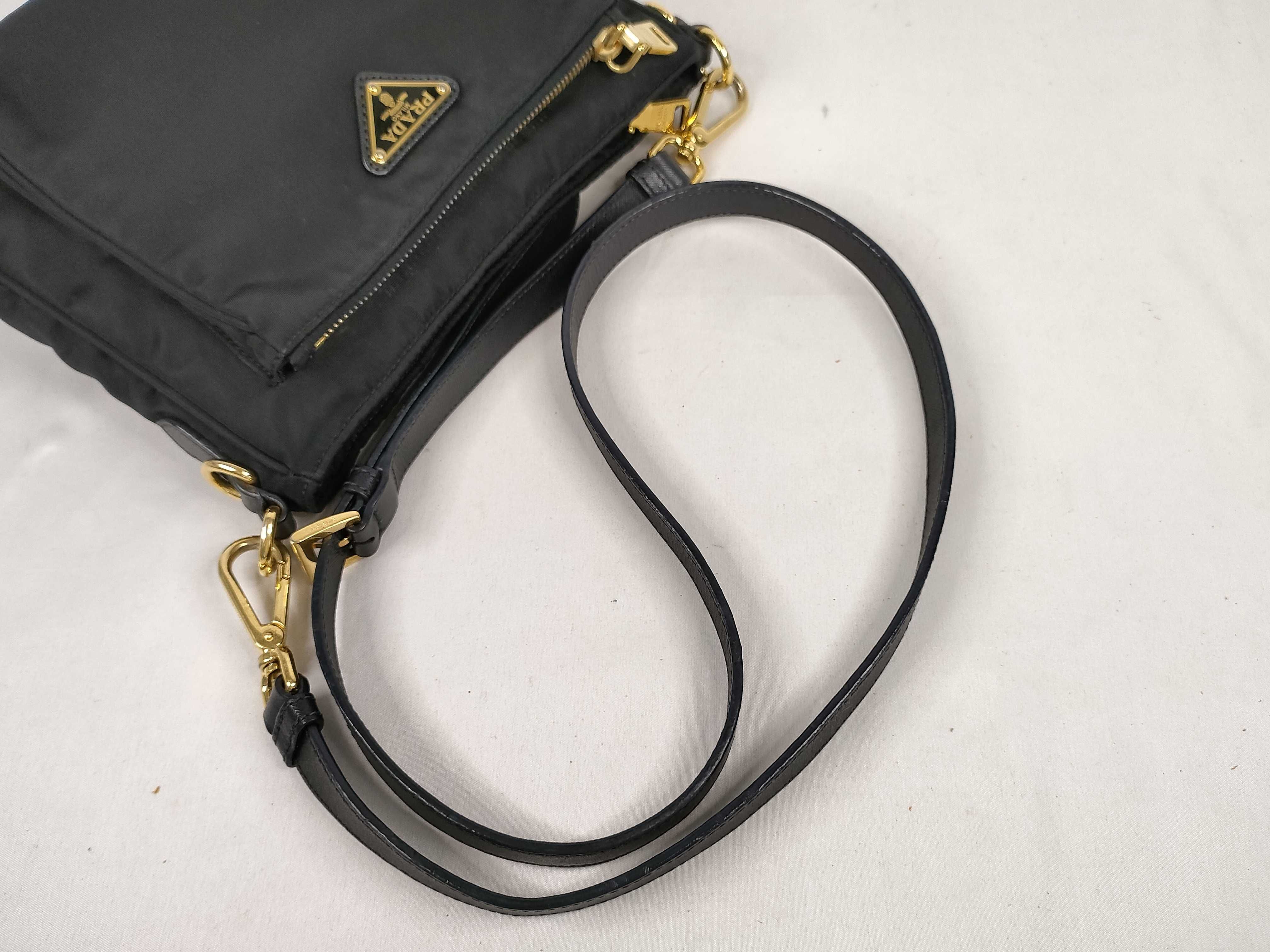Nylon Prada Shoulder Bag Triangle Logo Black Shoulder Bag — view 3