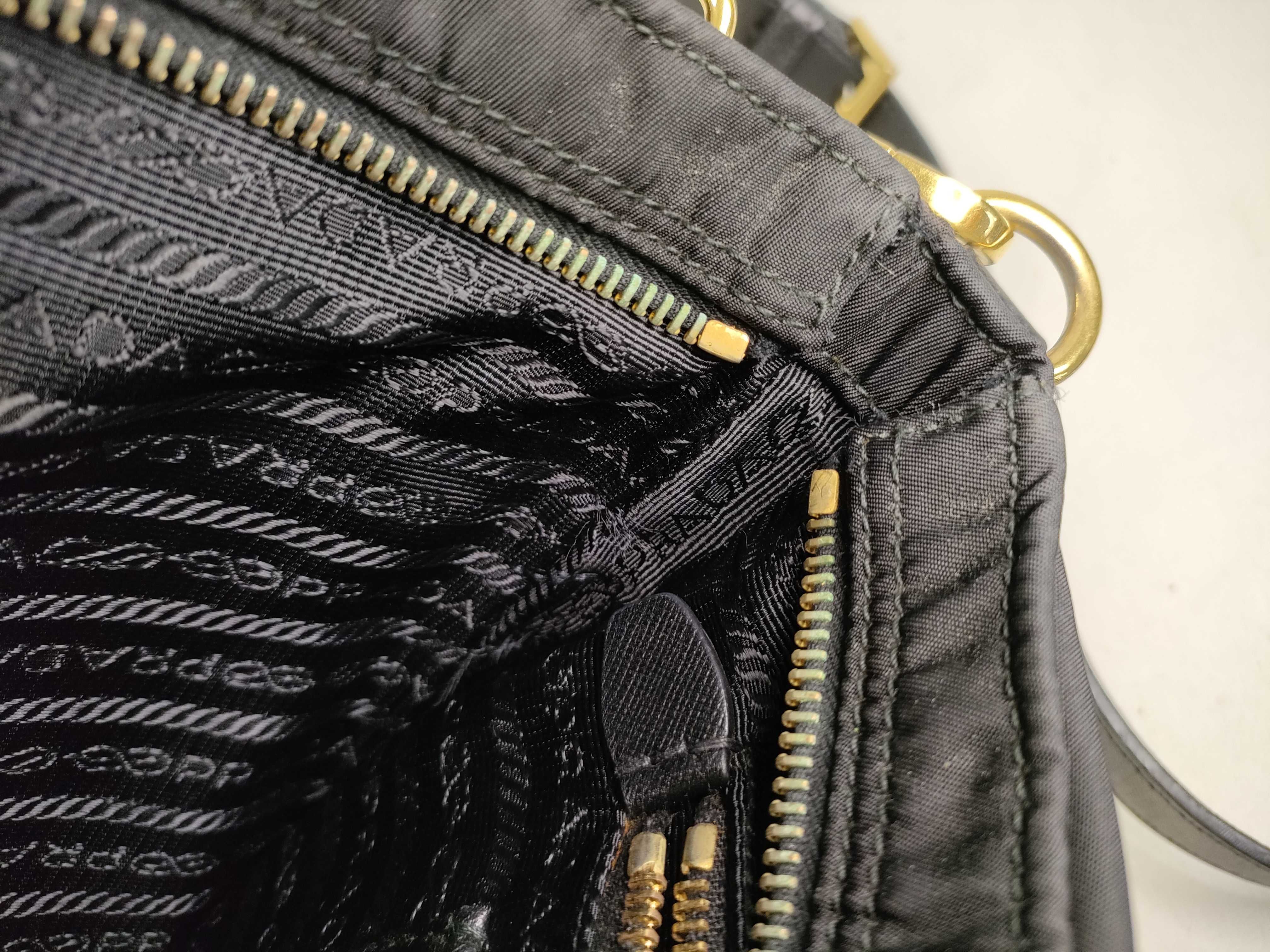 Nylon Prada Shoulder Bag Triangle Logo Black Shoulder Bag — view 9