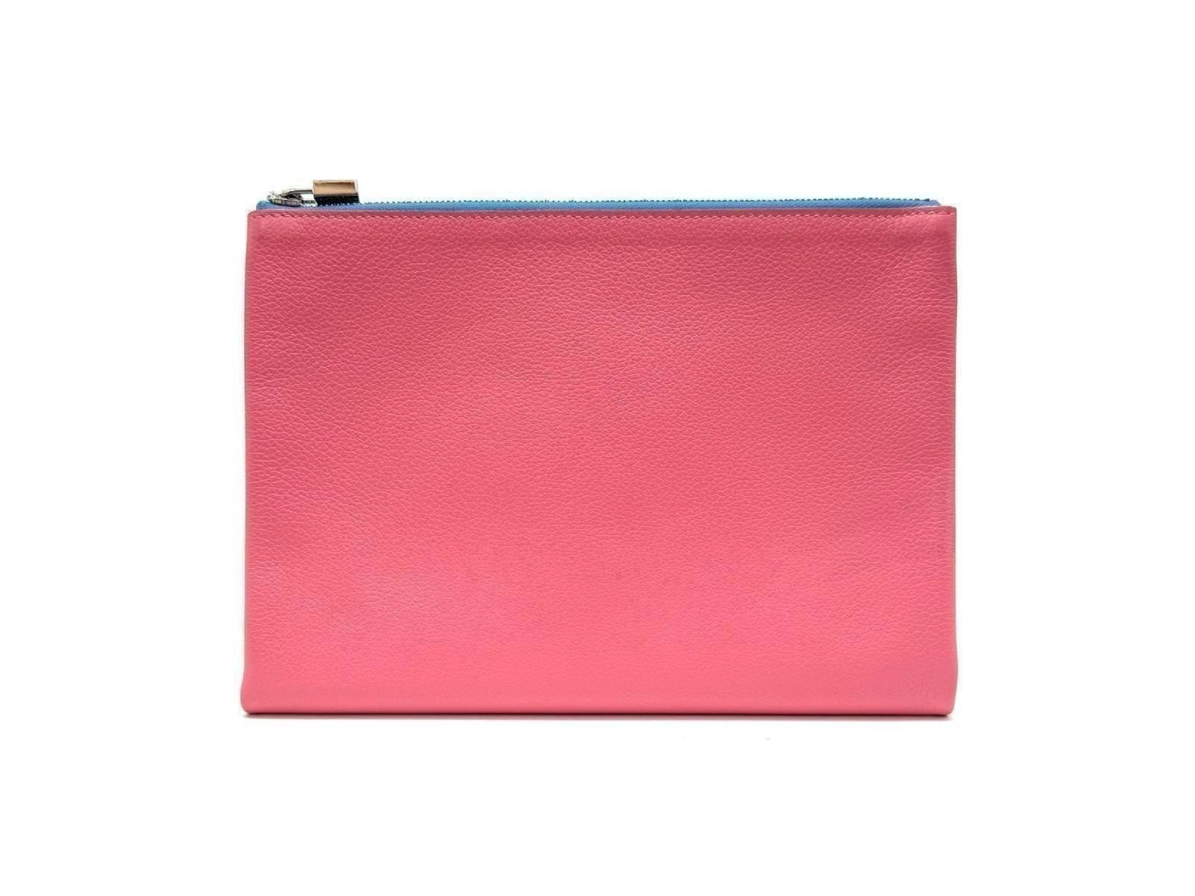 Atou GM Pouch Clutch Bag Second Bag Cosmetic Pouch Small Item Case Pink Blue Leather Genuine Leather Pouch — view 2