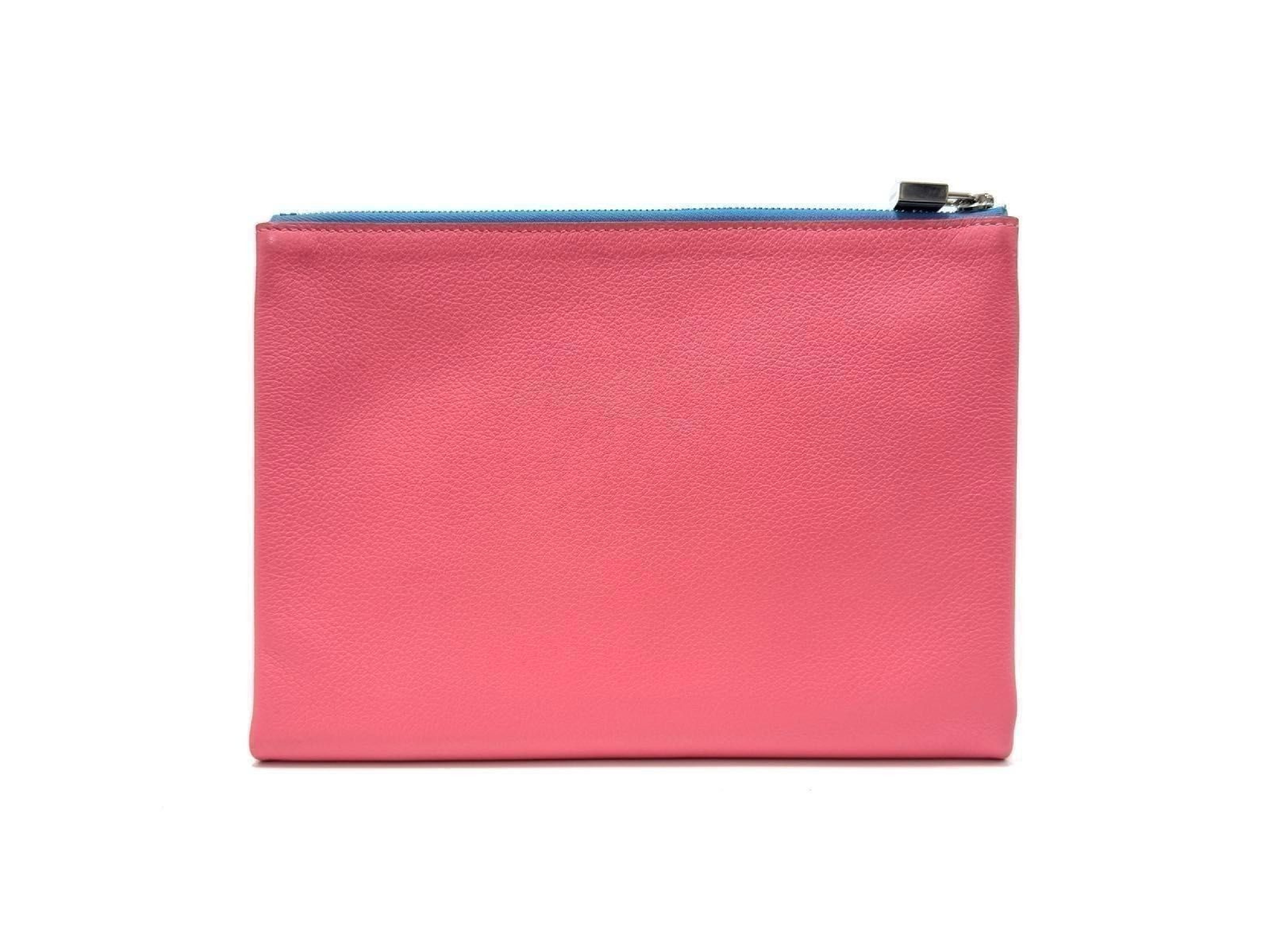 Atou GM Pouch Clutch Bag Second Bag Cosmetic Pouch Small Item Case Pink Blue Leather Genuine Leather Pouch — view 3