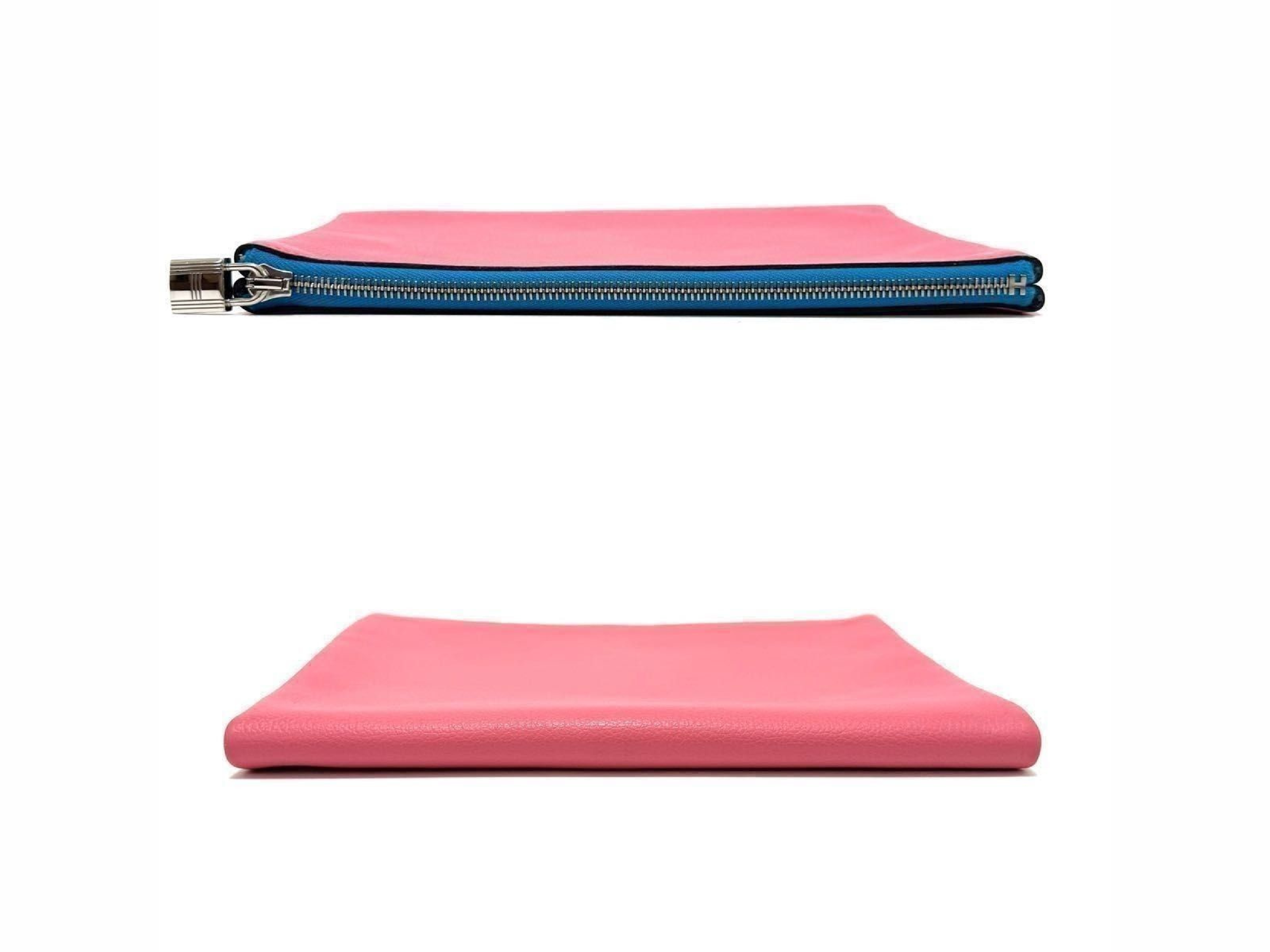 Atou GM Pouch Clutch Bag Second Bag Cosmetic Pouch Small Item Case Pink Blue Leather Genuine Leather Pouch — view 4