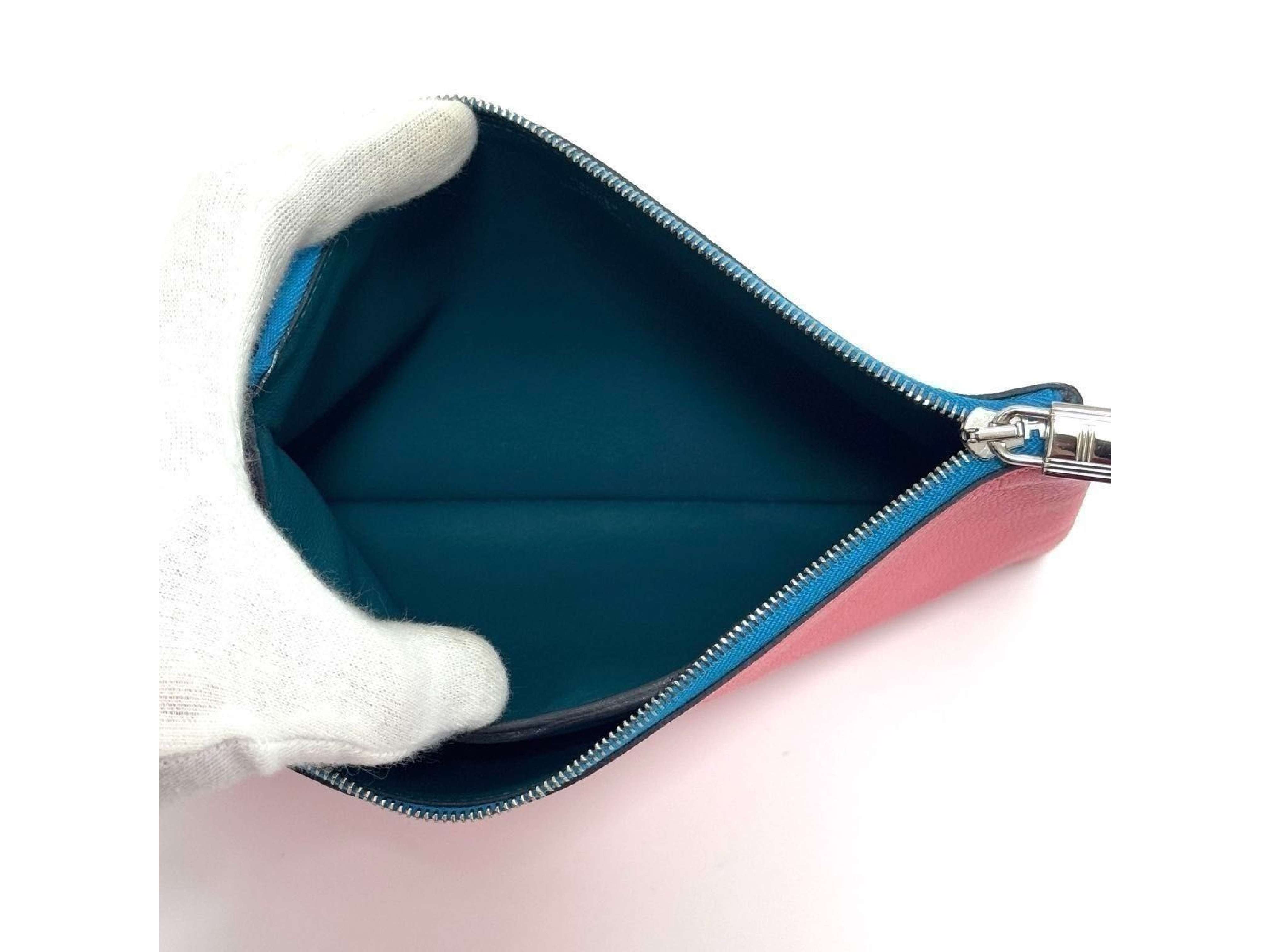 Atou GM Pouch Clutch Bag Second Bag Cosmetic Pouch Small Item Case Pink Blue Leather Genuine Leather Pouch — view 7
