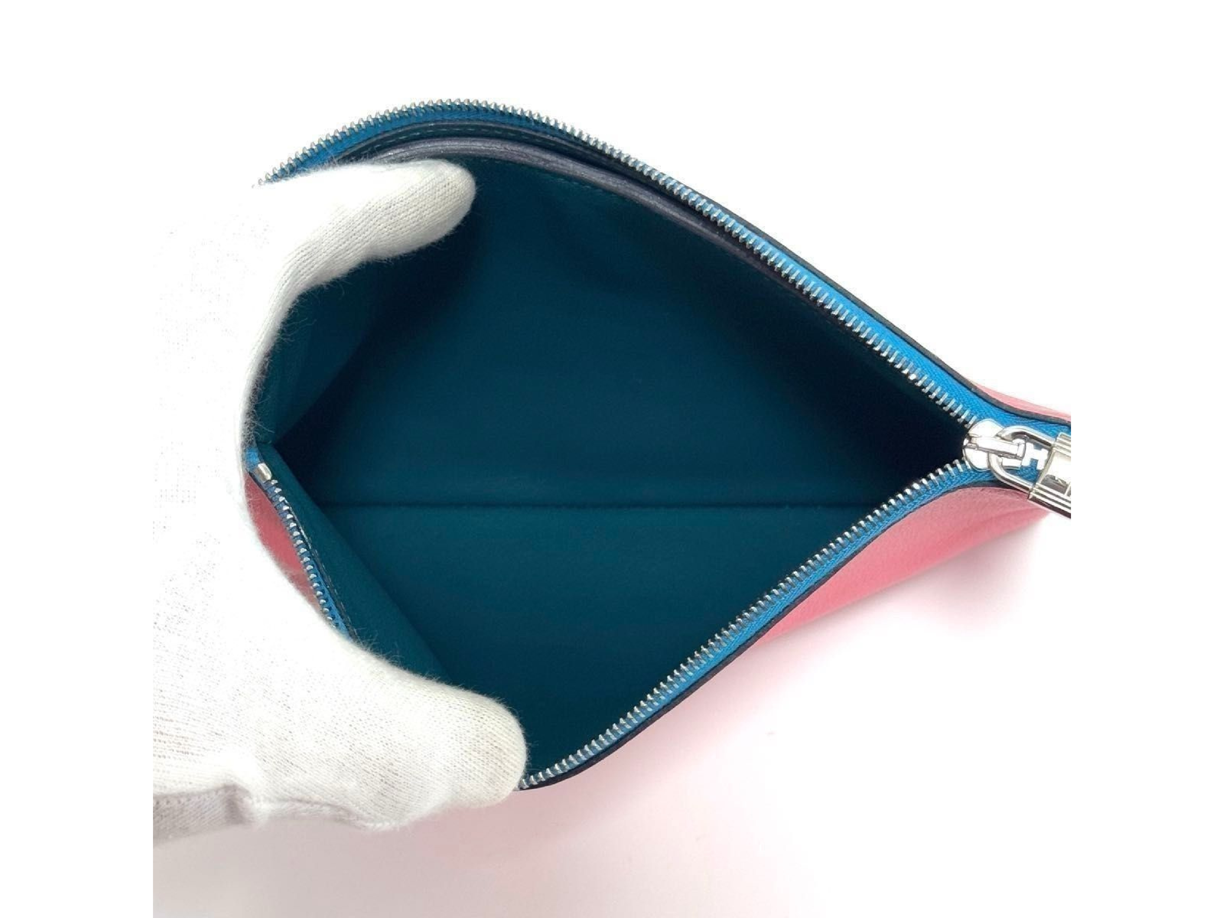 Atou GM Pouch Clutch Bag Second Bag Cosmetic Pouch Small Item Case Pink Blue Leather Genuine Leather Pouch — view 8