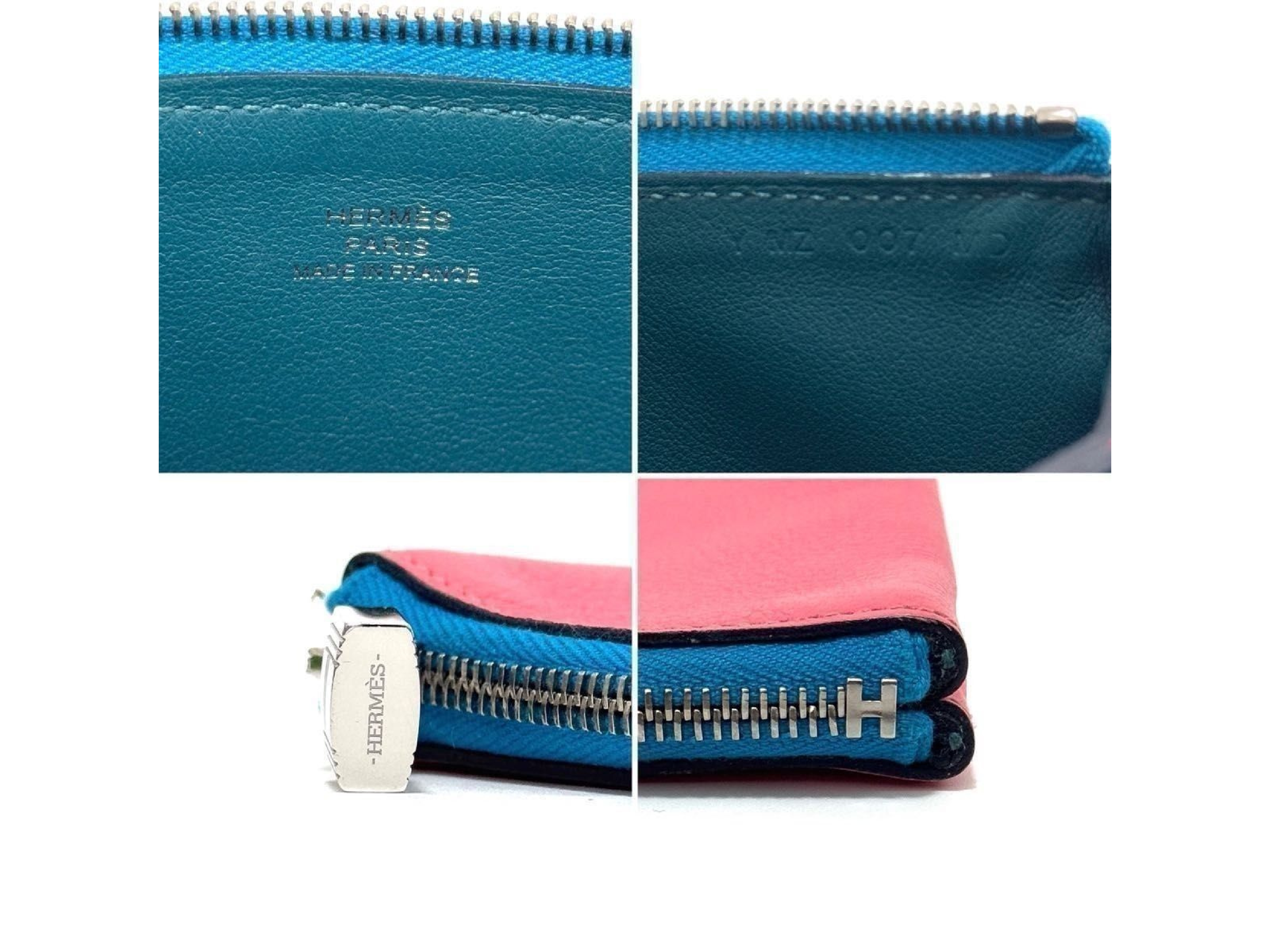 Atou GM Pouch Clutch Bag Second Bag Cosmetic Pouch Small Item Case Pink Blue Leather Genuine Leather Pouch — view 9