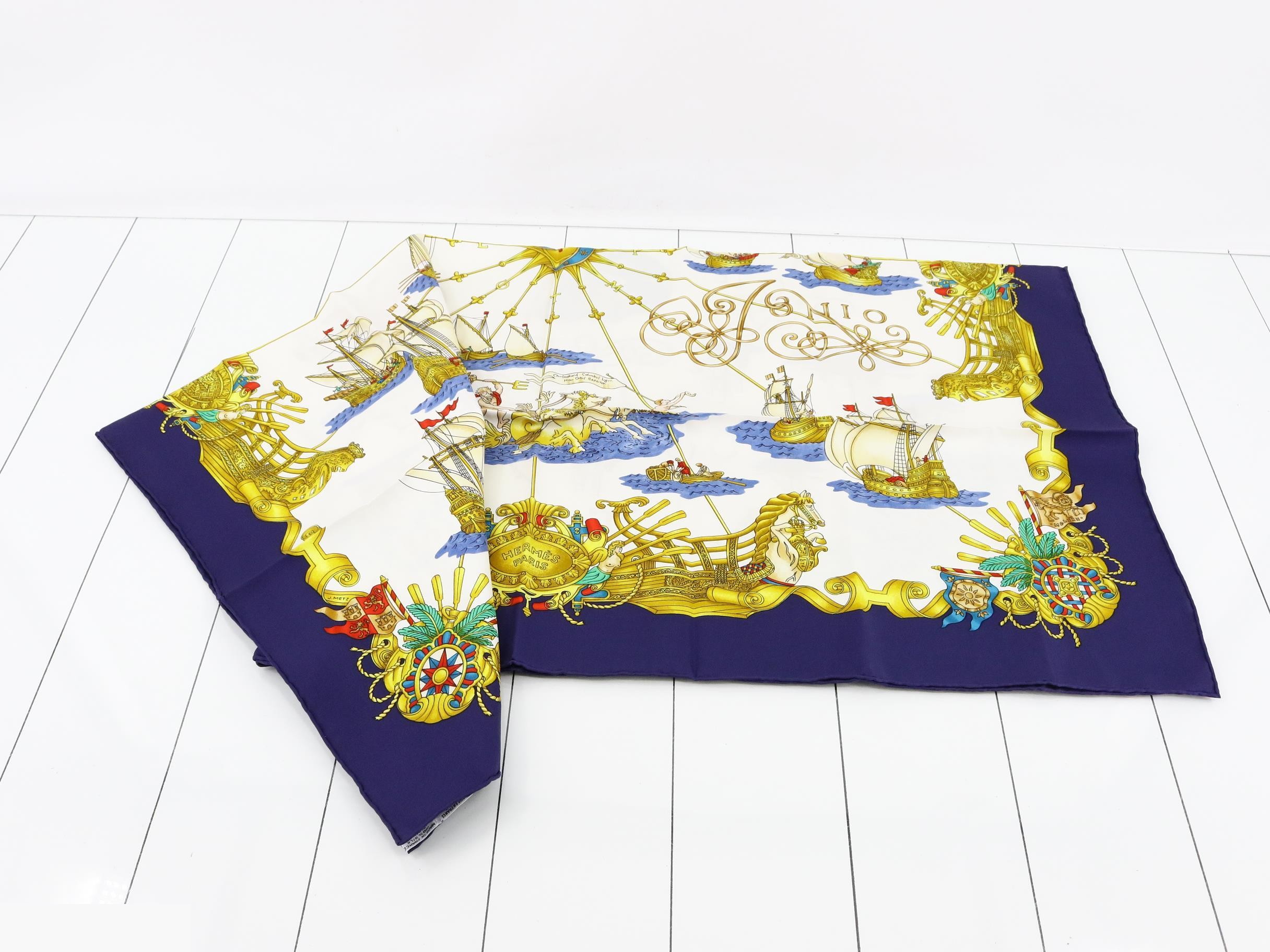 Carre 90 VOILES DE LUMIERE (Sailboats of Light) 100% Silk — view 3