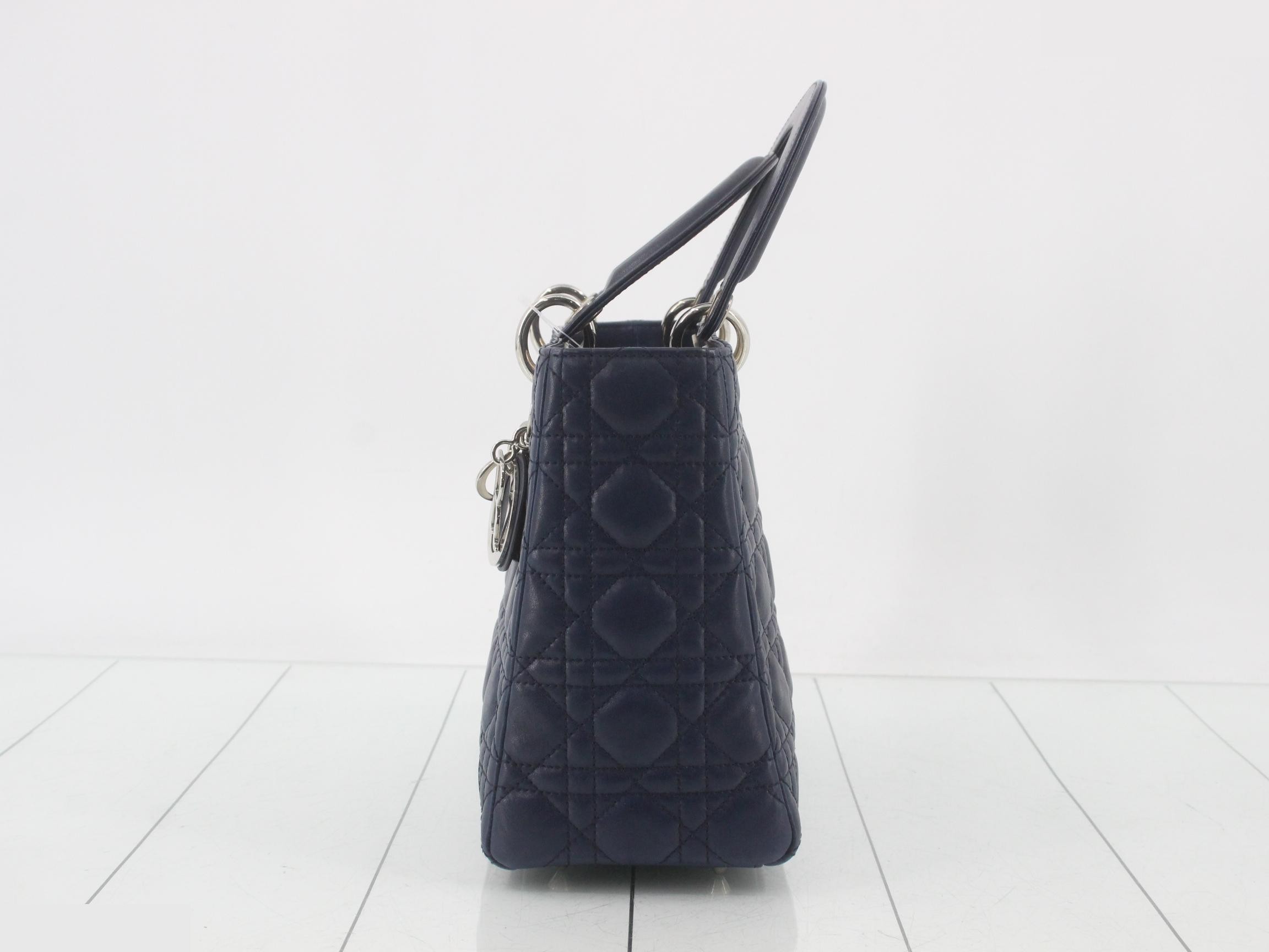 Lady Dior Cannage Lamb 2-Way Handbag — view 3