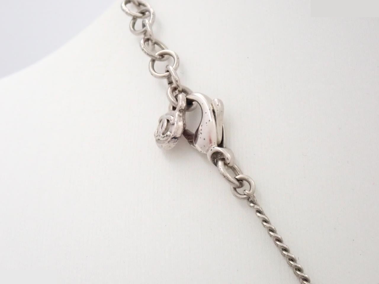 Coco Mark Necklace Flower Motif Rhinestone 10V — view 2