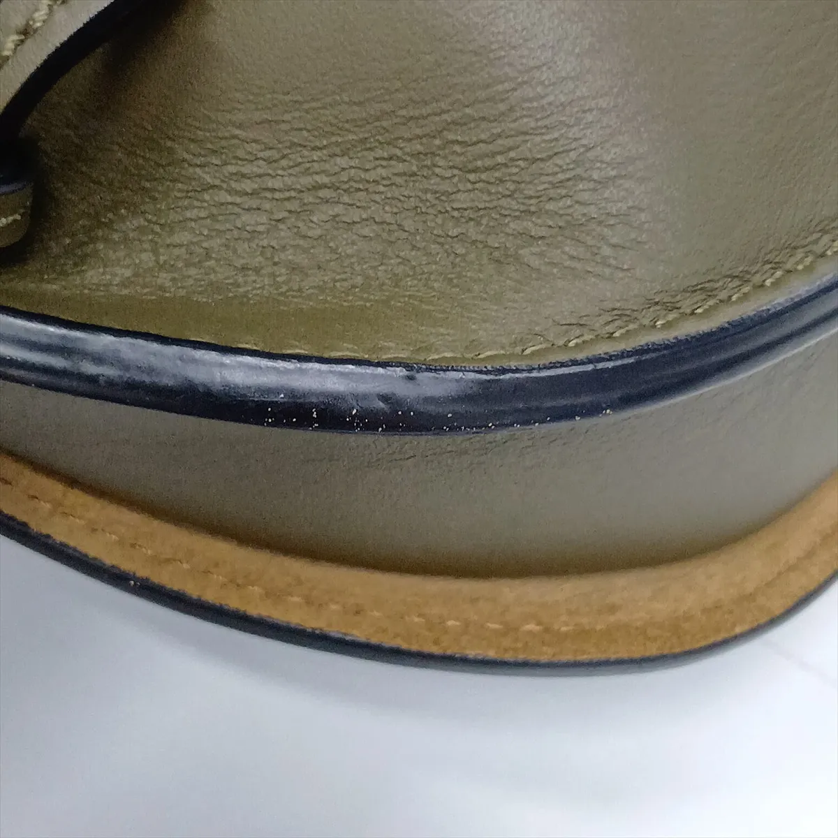 Gate Dual Mini Leather Shoulder Bag, Khaki — view 11