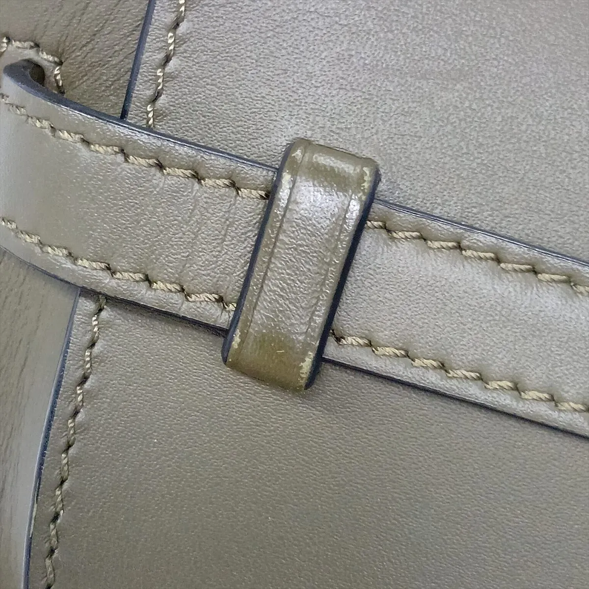 Gate Dual Mini Leather Shoulder Bag, Khaki — view 14