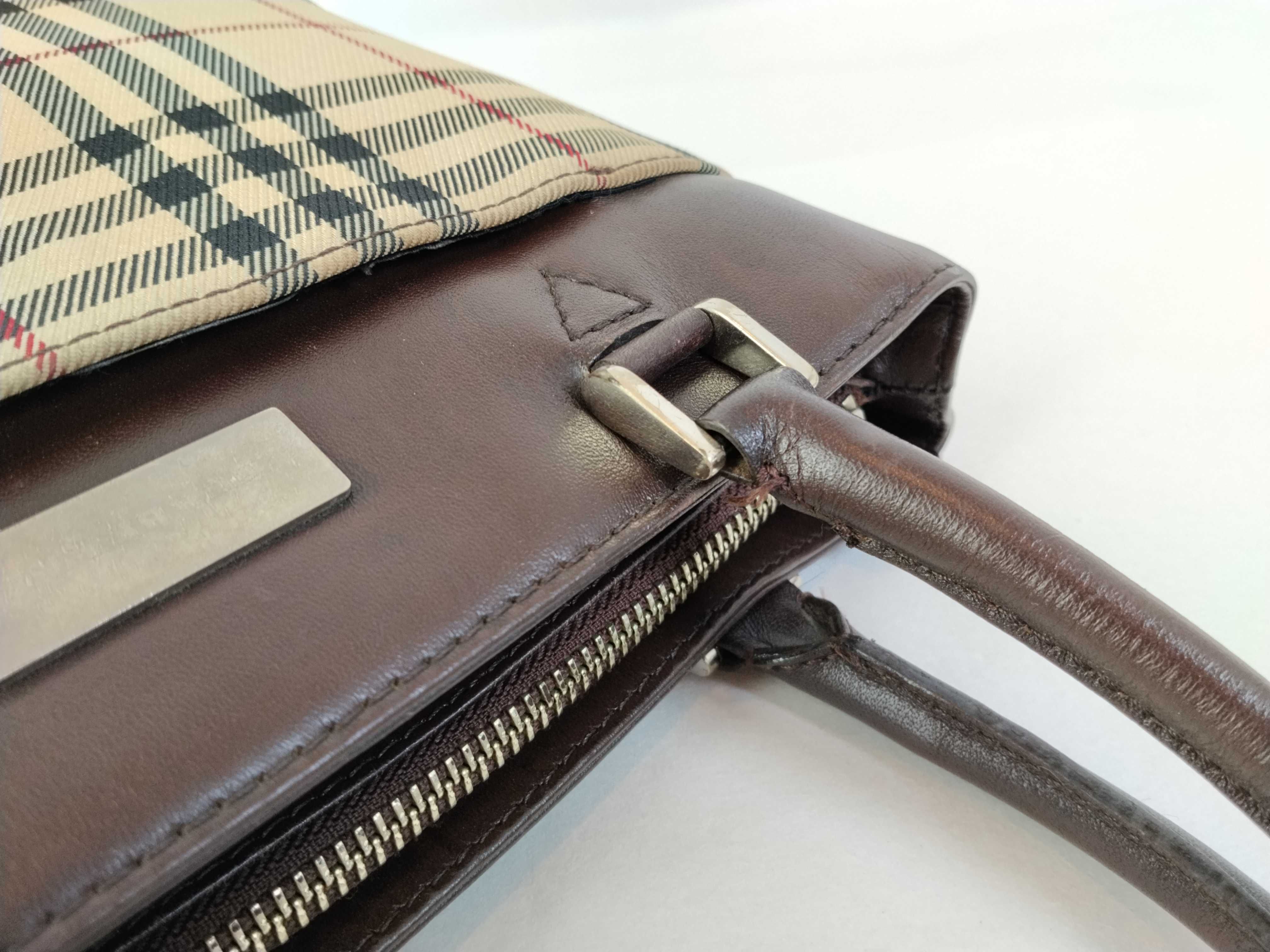 Nova Check Canvas Leather Handbag — view 5