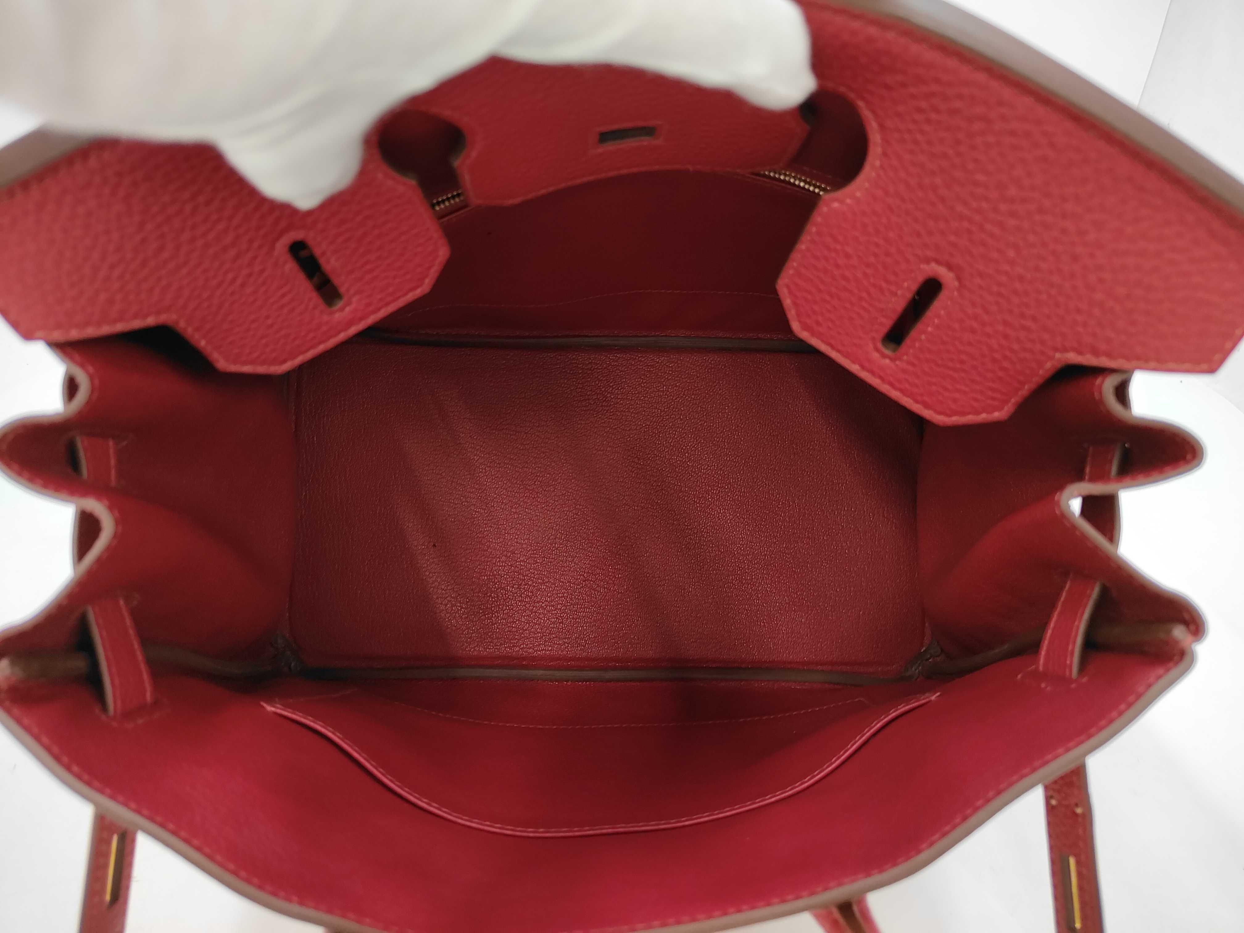 Birkin 30 Togo Ruby Gold Hardware B Stamp Handbag — view 11