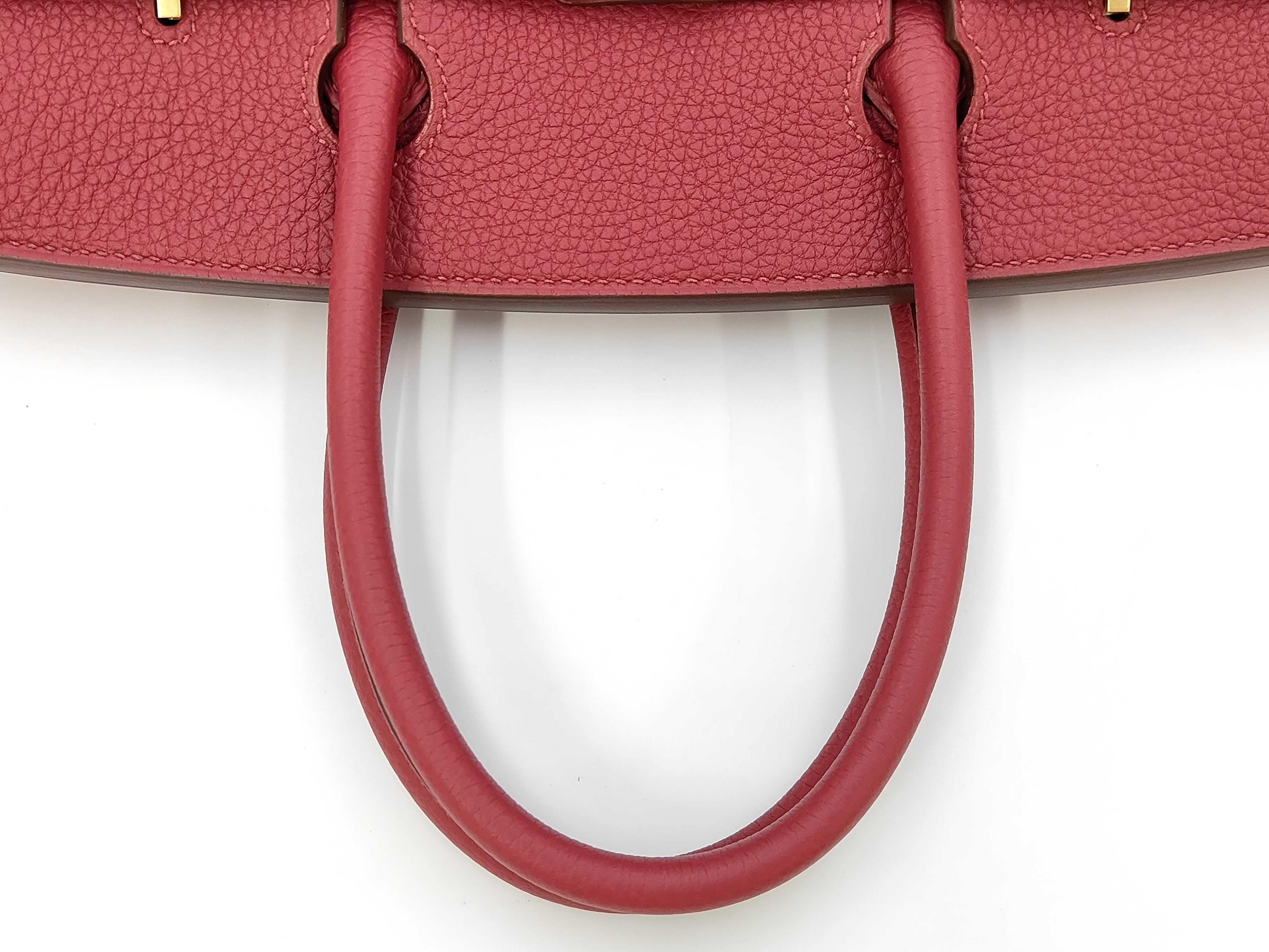 Birkin 30 Togo Ruby Gold Hardware B Stamp Handbag — view 5