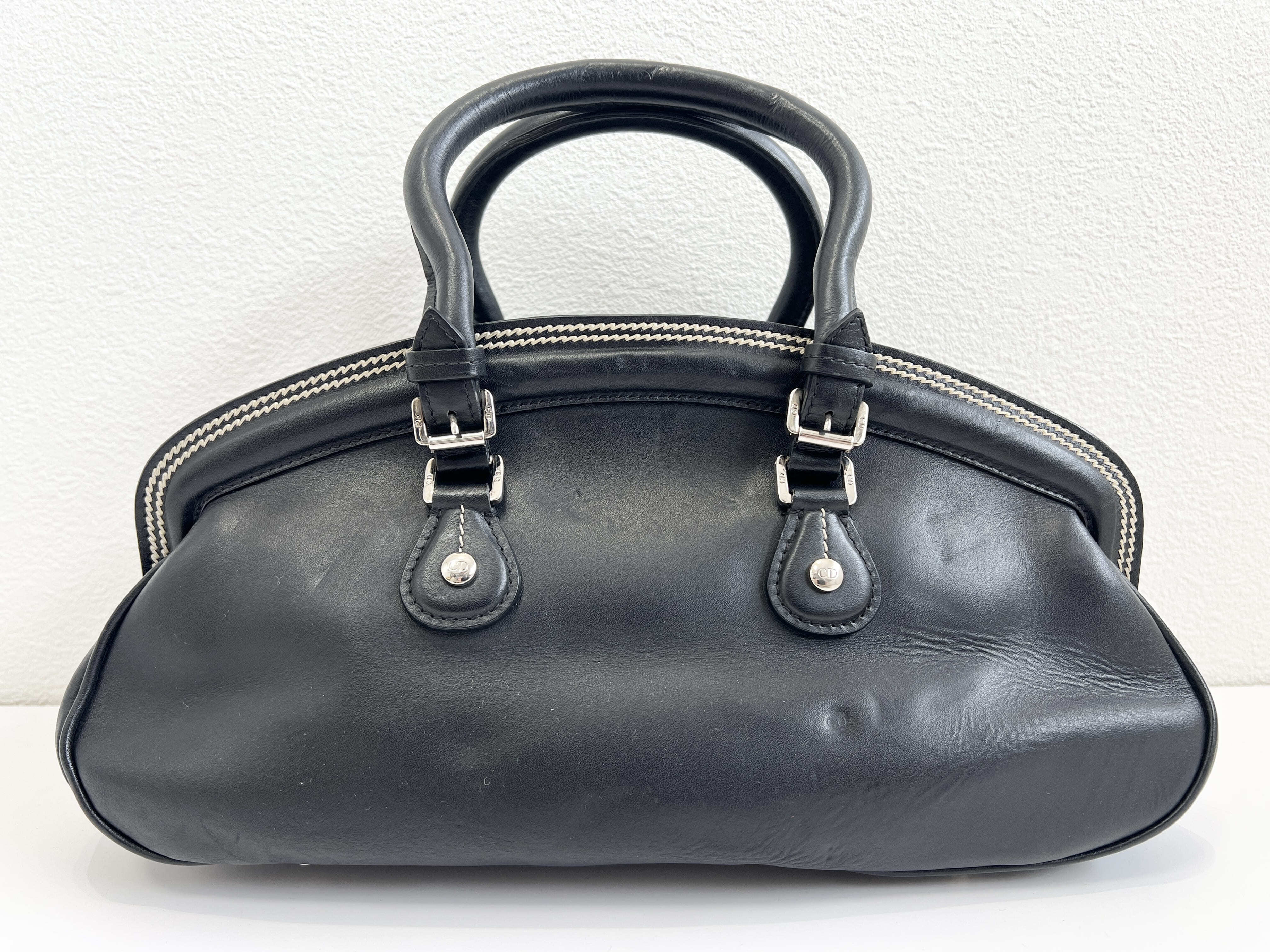 Detective CD Charm Leather Trotter Handbag — view 2