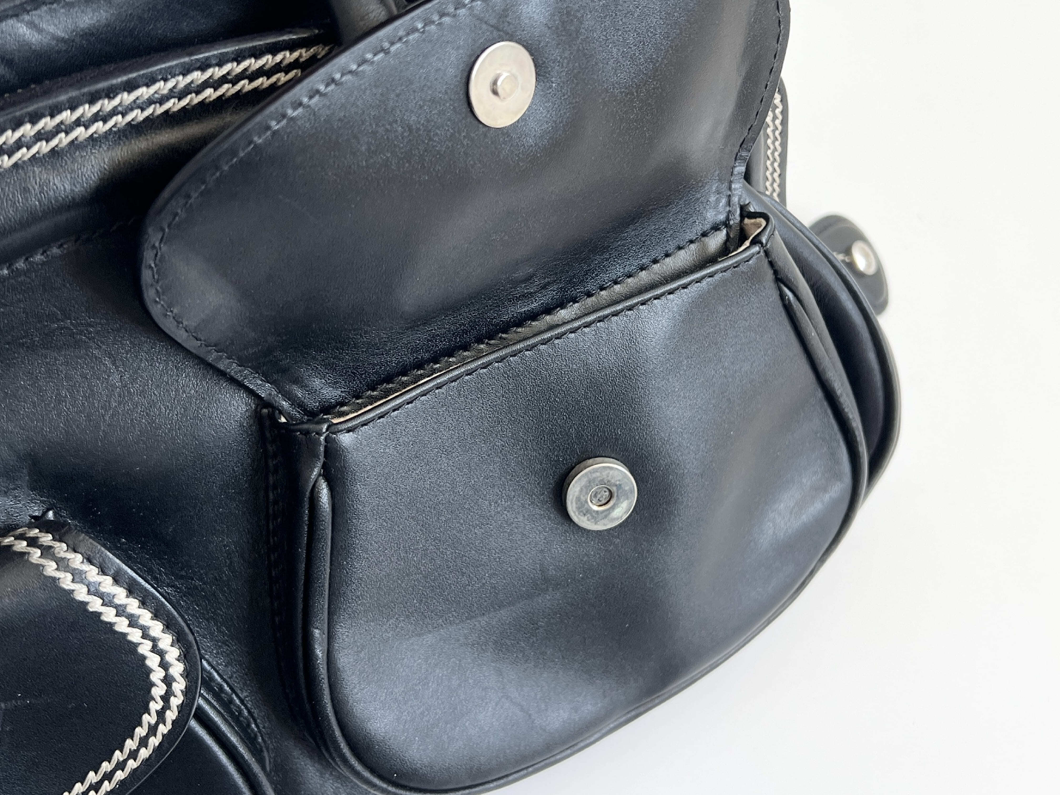 Detective CD Charm Leather Trotter Handbag — view 11