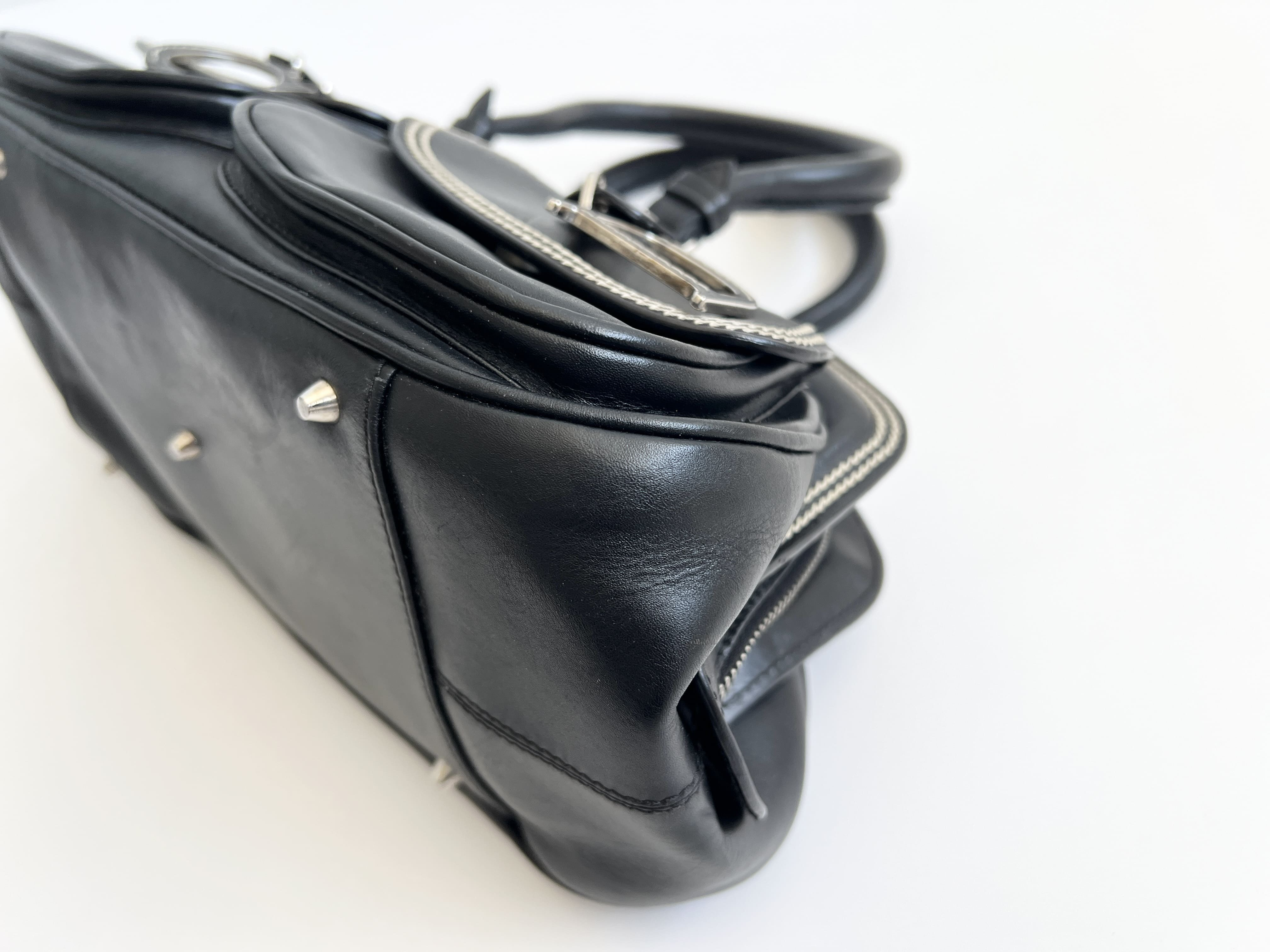 Detective CD Charm Leather Trotter Handbag — view 13