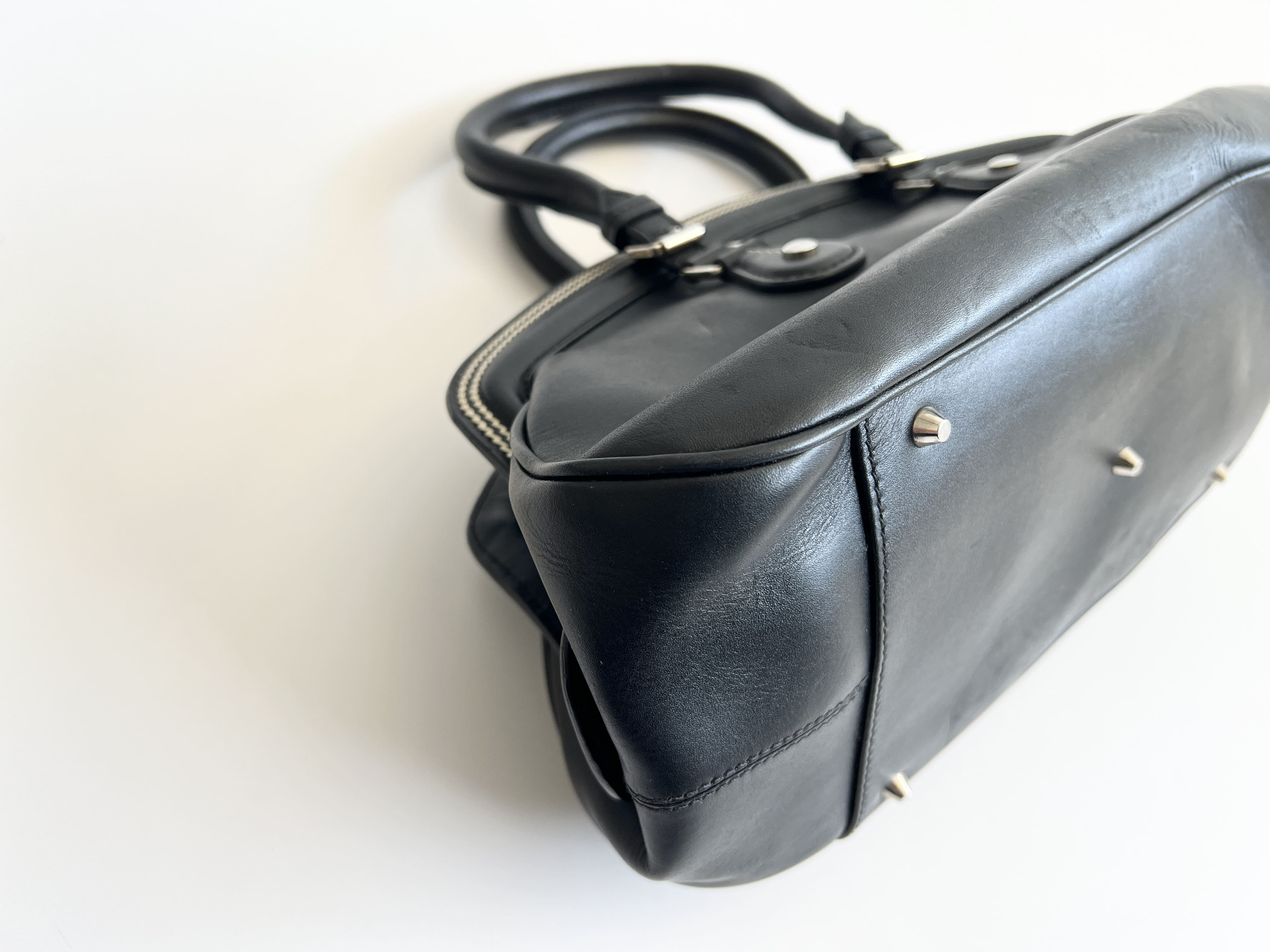 Detective CD Charm Leather Trotter Handbag — view 14