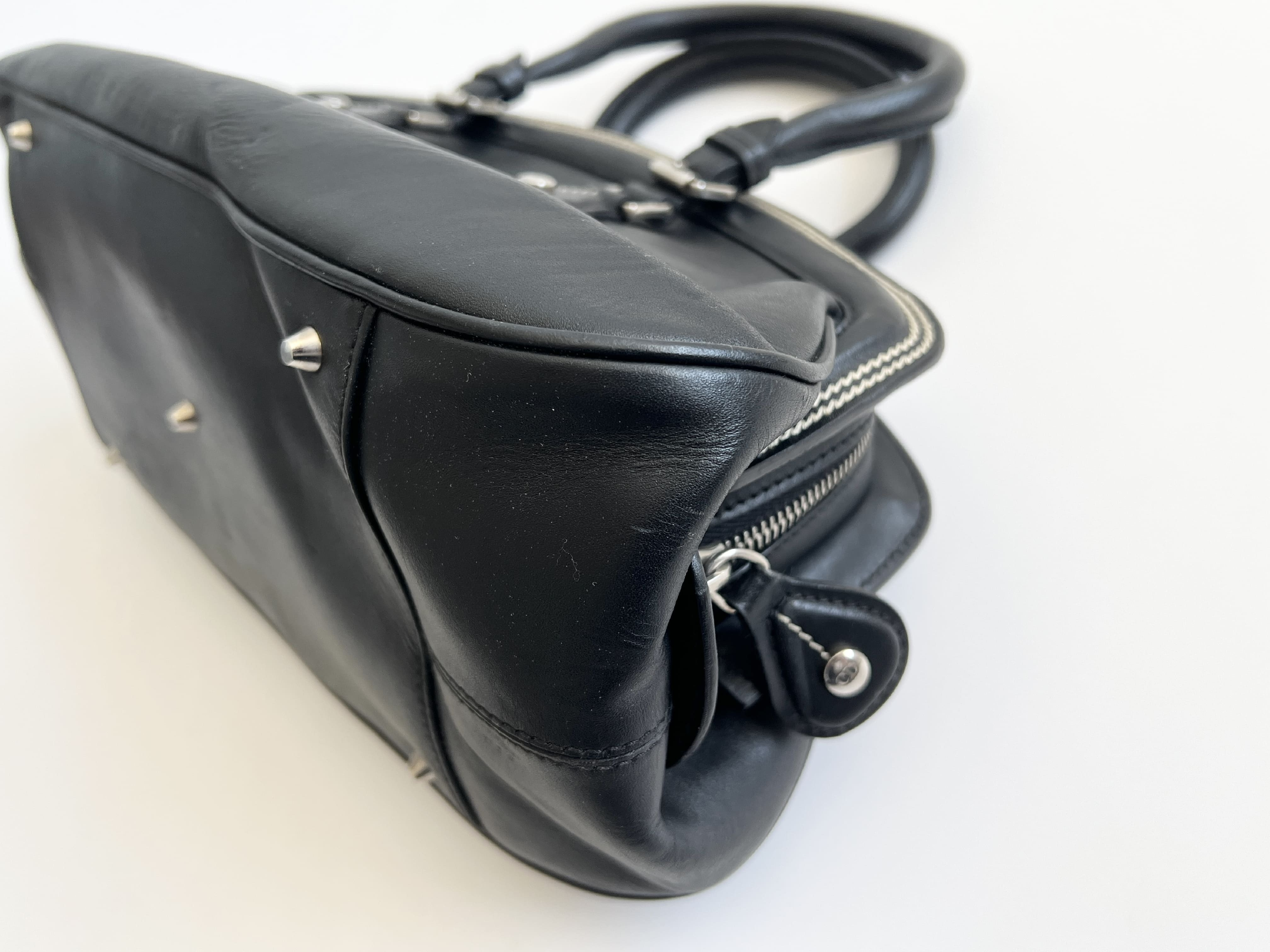 Detective CD Charm Leather Trotter Handbag — view 15
