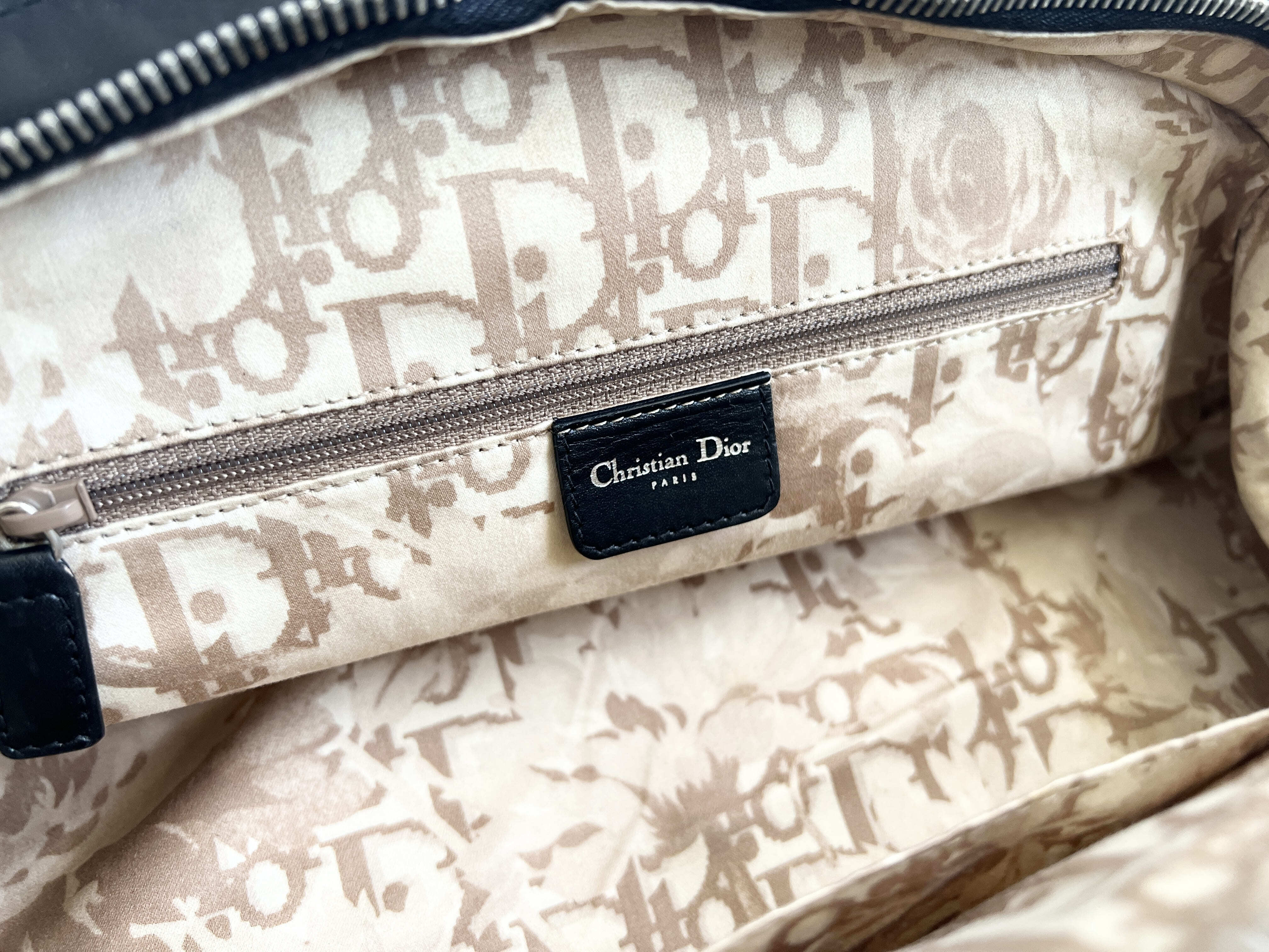 Detective CD Charm Leather Trotter Handbag — view 6