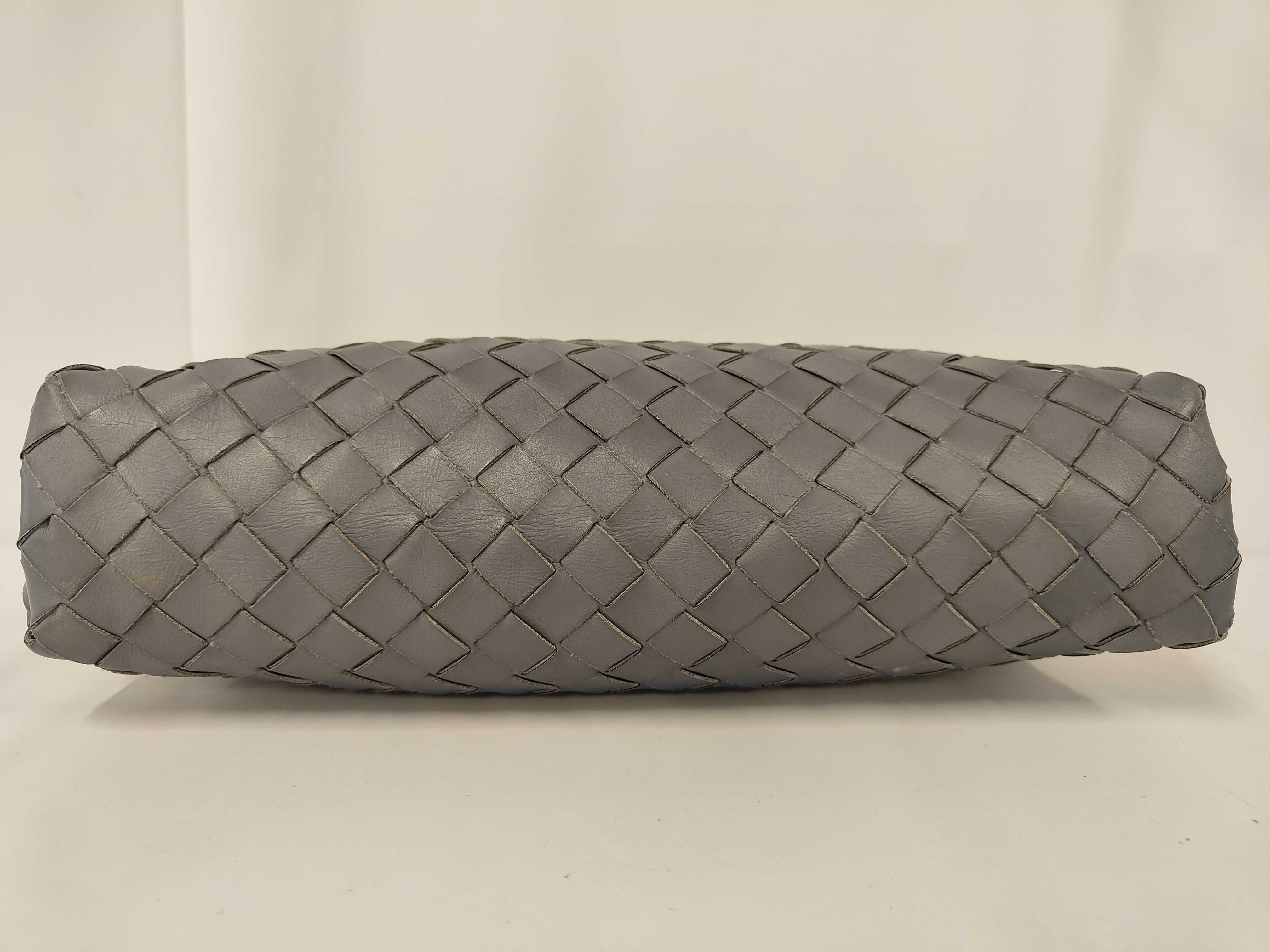 Maxi Intrecciato Clutch Bag, Gray — view 6