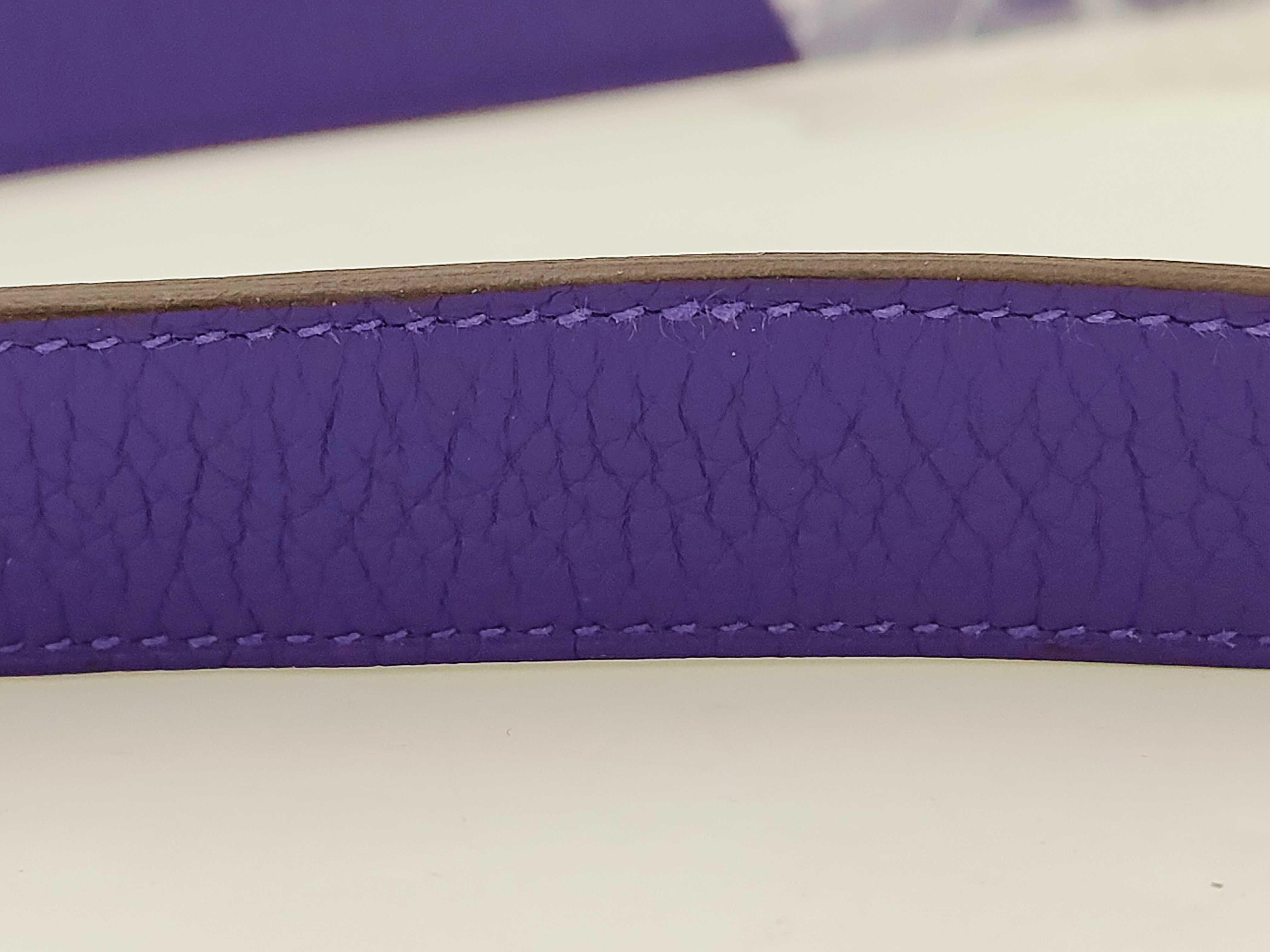 Lindy Mini Purple Taurillon Clemence Leather Handbag with Silver Hardware (G Stamp) — view 4