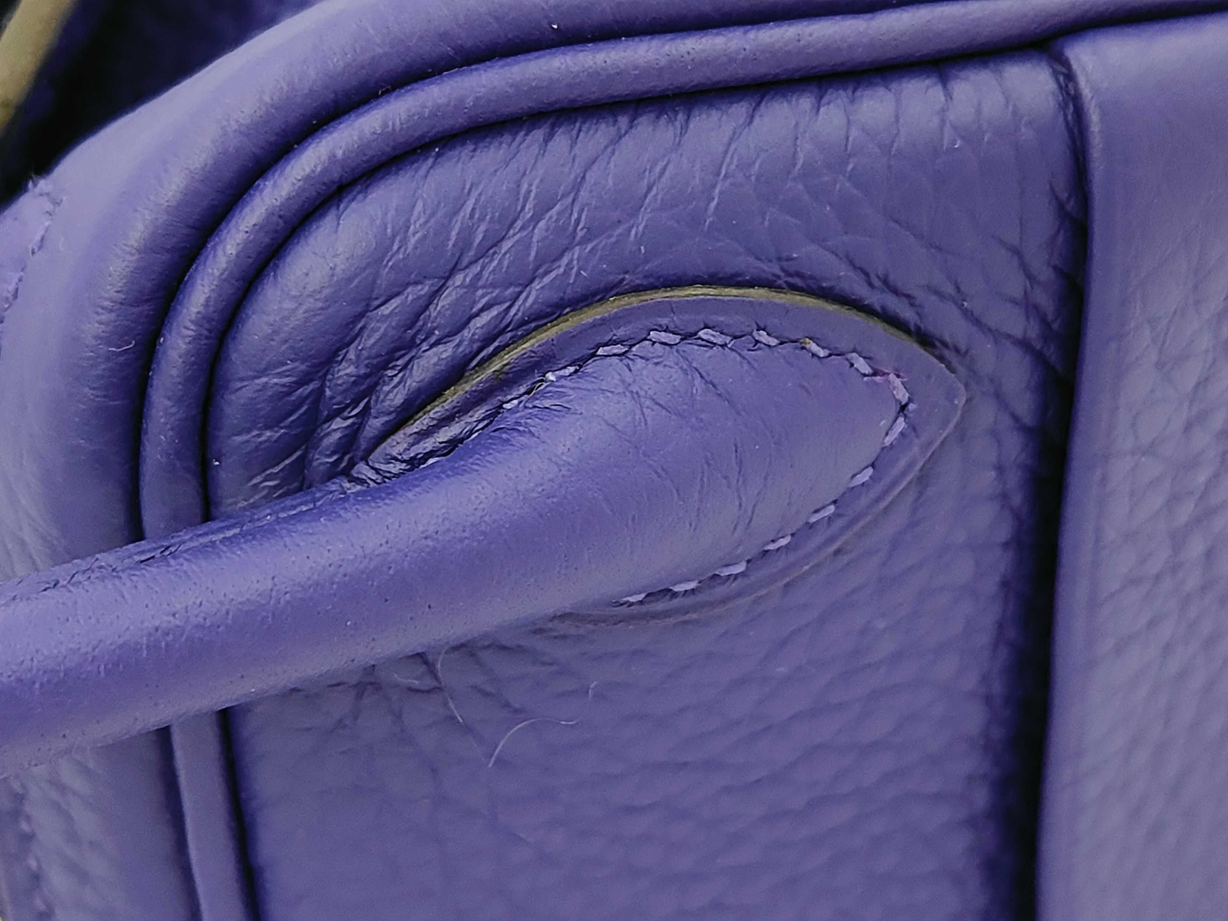 Lindy Mini Purple Taurillon Clemence Leather Handbag with Silver Hardware (G Stamp) — view 5