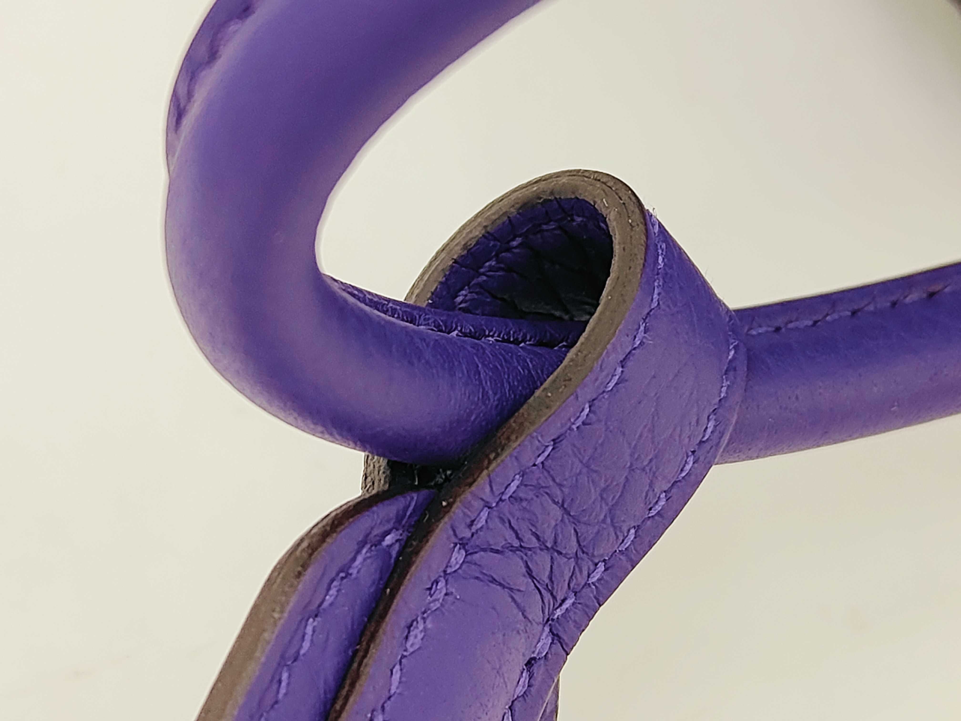 Lindy Mini Purple Taurillon Clemence Leather Handbag with Silver Hardware (G Stamp) — view 8