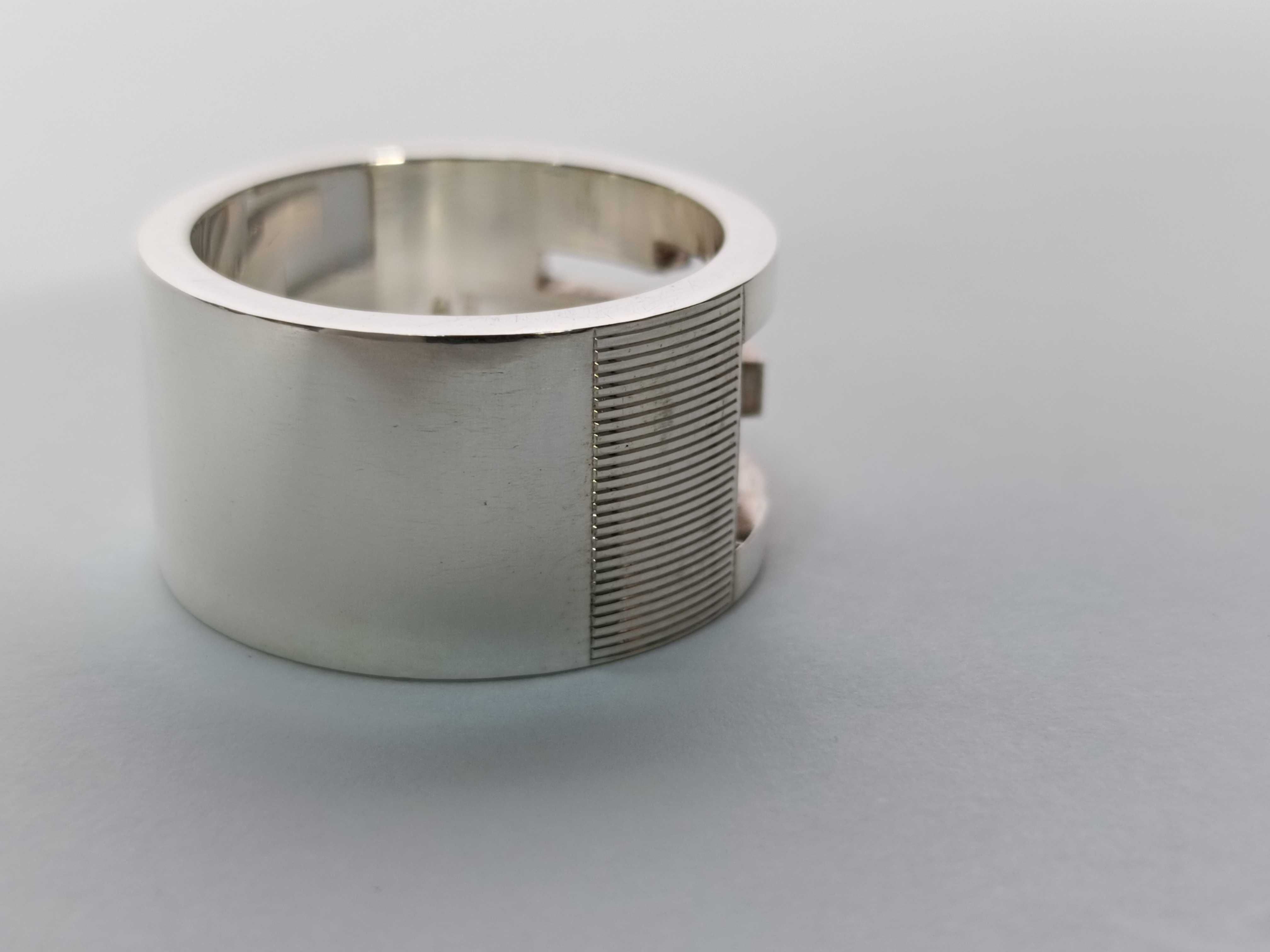 ring, branded G cutout G, 925 sterling silver, size 18, 13g, with box. — view 6
