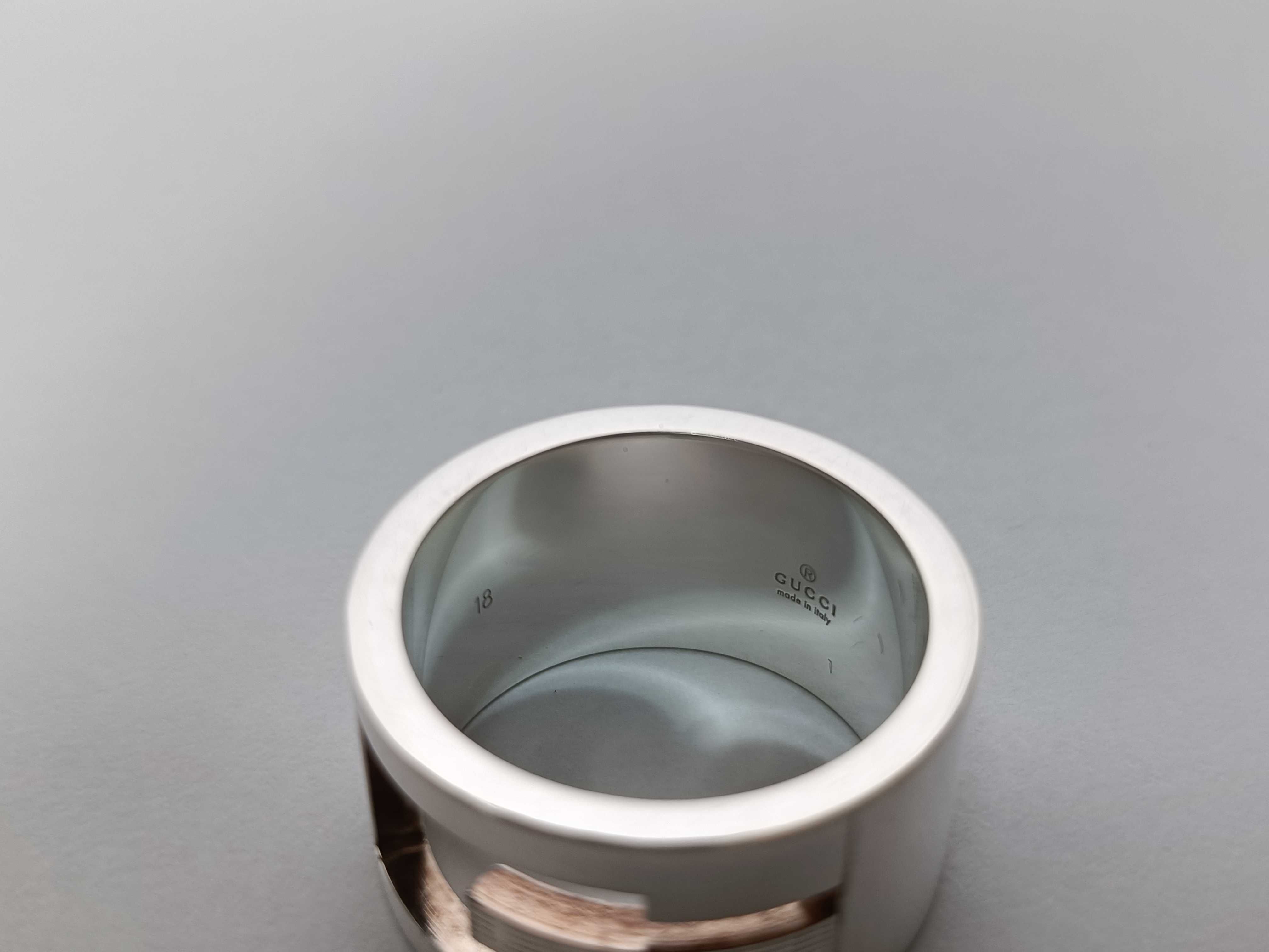 ring, branded G cutout G, 925 sterling silver, size 18, 13g, with box. — view 7