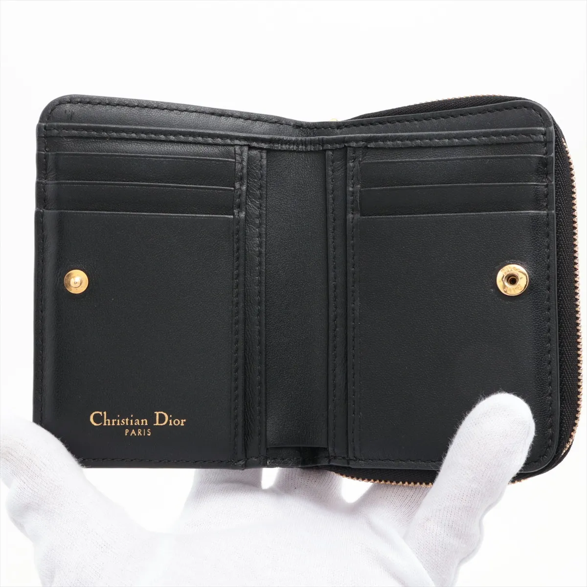 Canage Caro Leather Compact Wallet Black — view 3