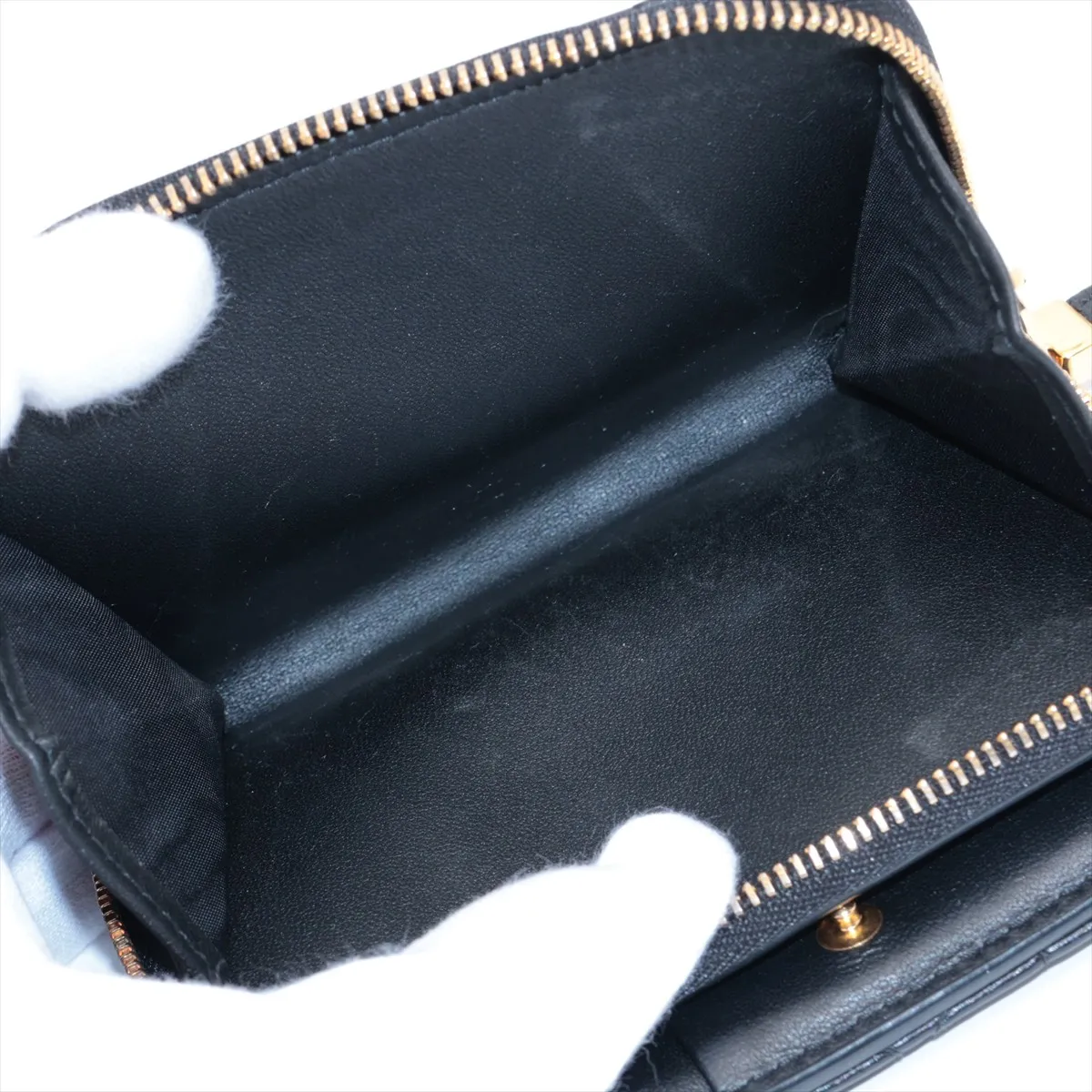 Canage Caro Leather Compact Wallet Black — view 5