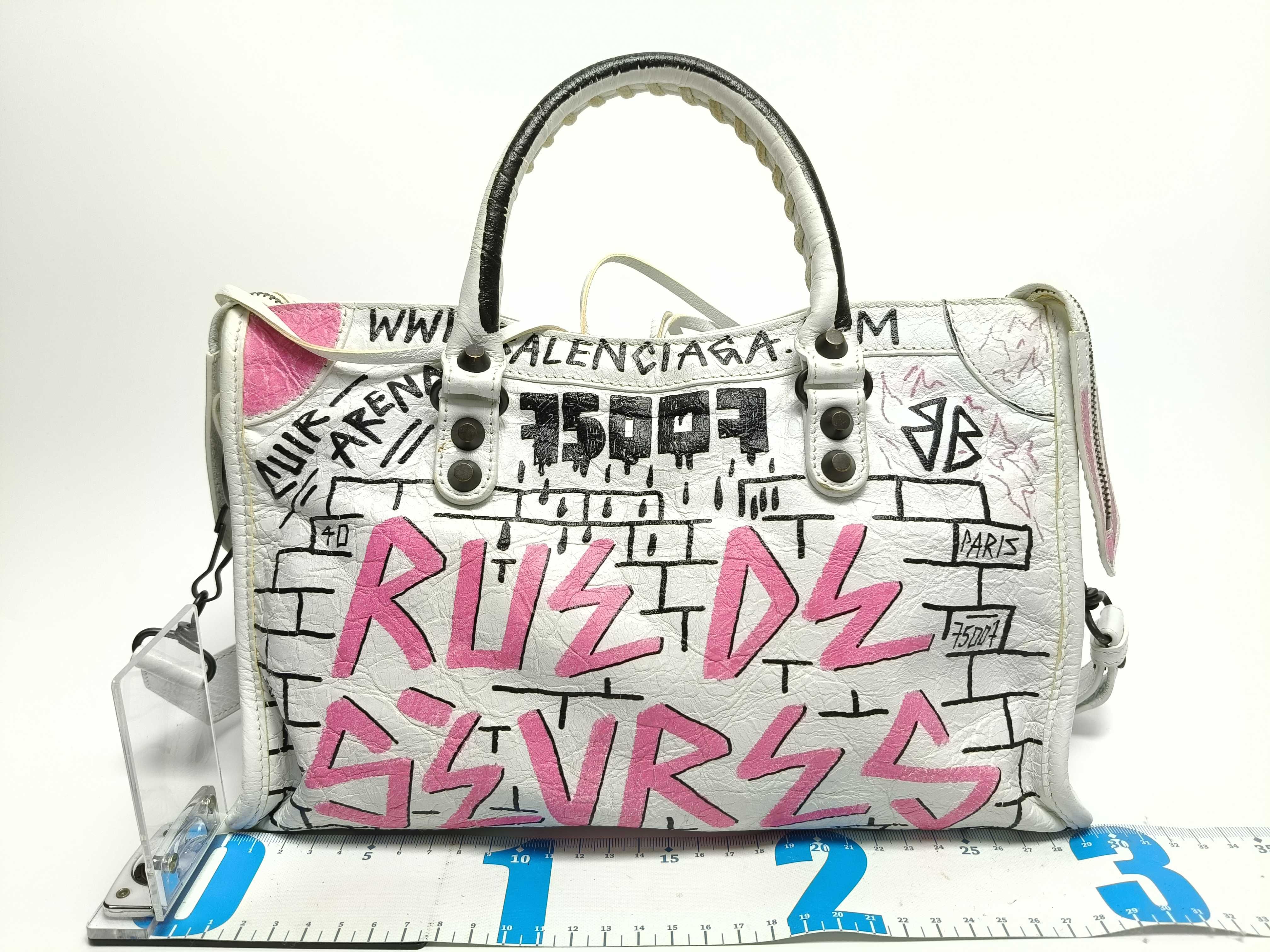 The City Balenciaga Graffiti Classic City S Handbag Leather 9061W Multicolor Handbag — view 2