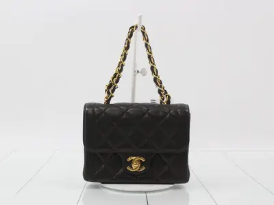 Matelassé 17 Chain Mini Bag, Lambskin, Black, Series 3, 17 x 12 x 6 cm