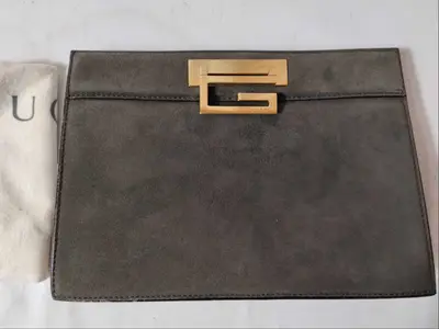 Suede Clutch Bag