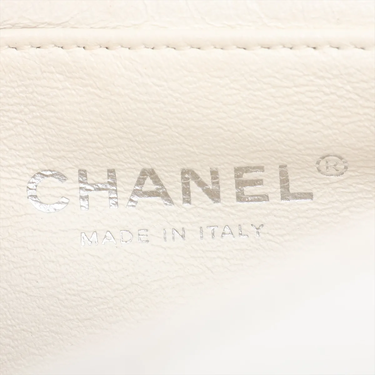 Large Matelassé 30 Caviar Skin Single Flap Double Chain Bag, White, Silver Hardware, 12327259, Serial Number , A28600 — view 11