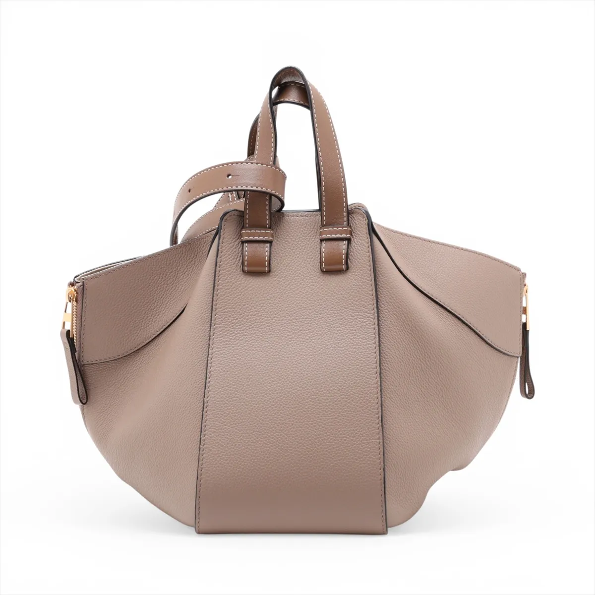 Hammock Small Leather 2-Way Handbag, Beige — view 2