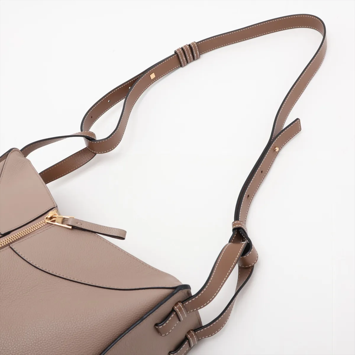 Hammock Small Leather 2-Way Handbag, Beige — view 5