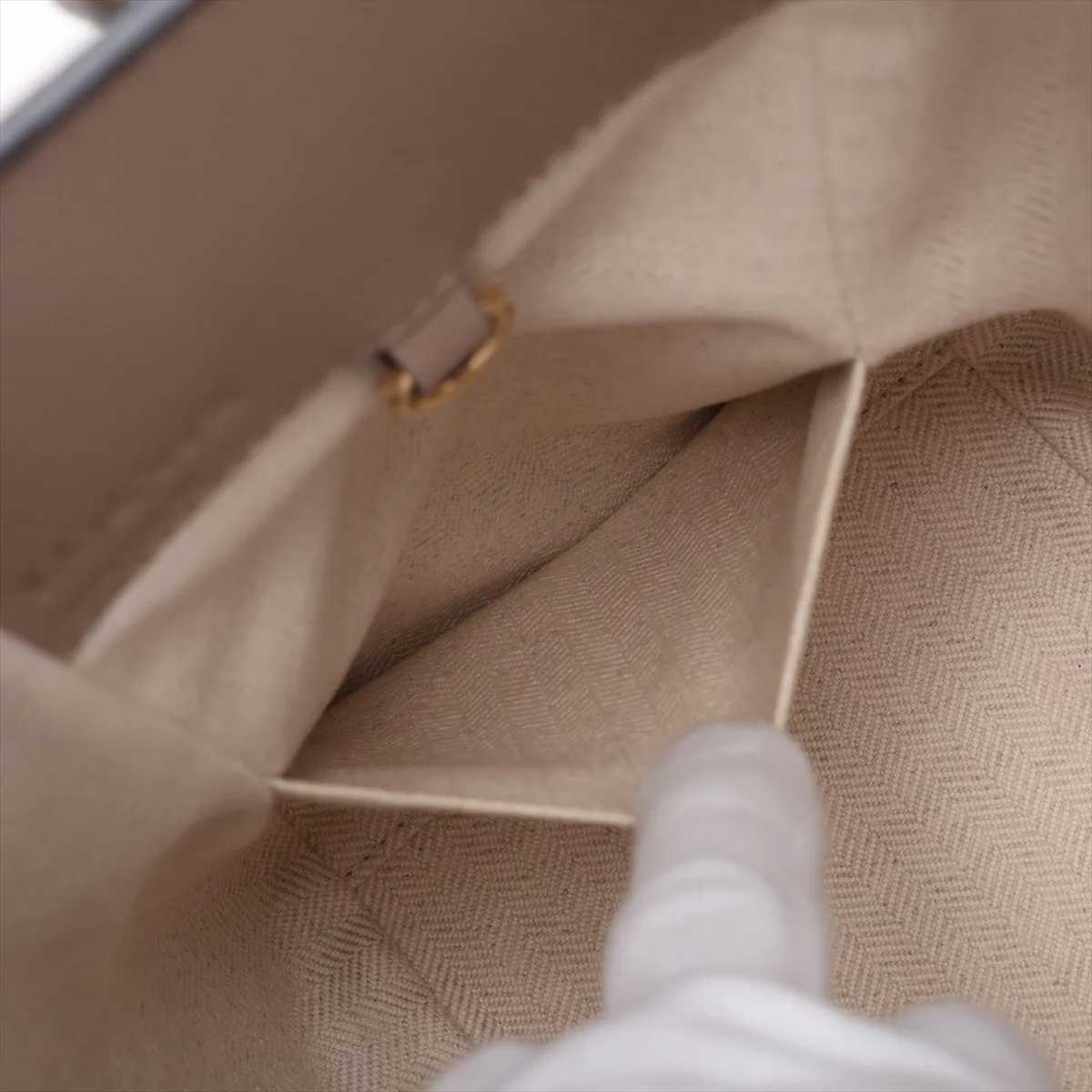 Hammock Small Leather 2-Way Handbag, Beige — view 7