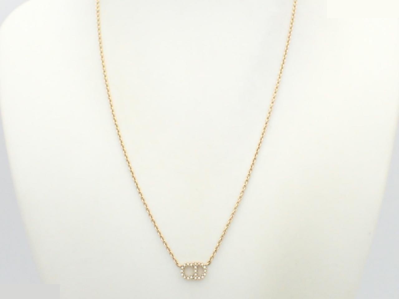 Claire D'Dune Rhinestone Necklace, Gold Plated, Chain approx. 46cm — view 3