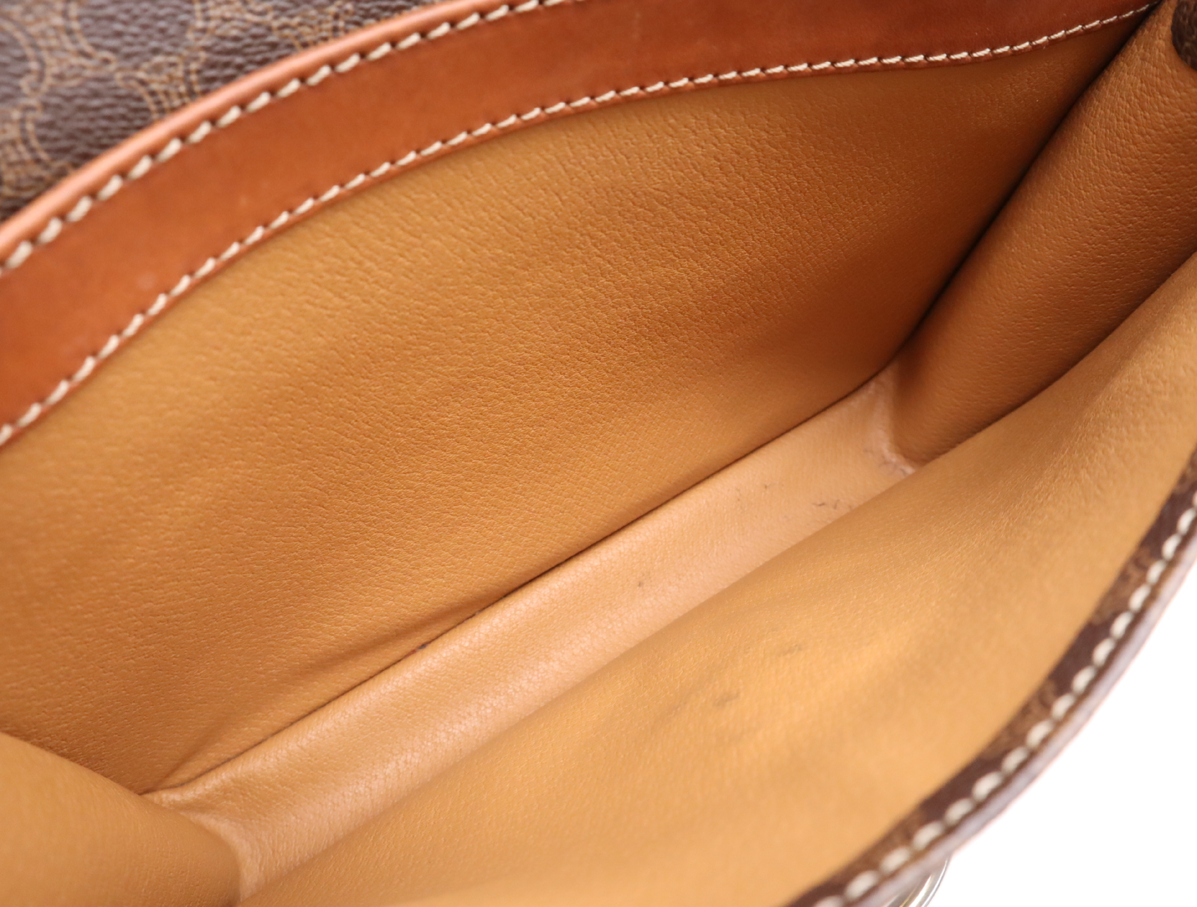 PVC x Leather Macadam Pattern Brown Gold Hardware Shoulder Bag — view 15
