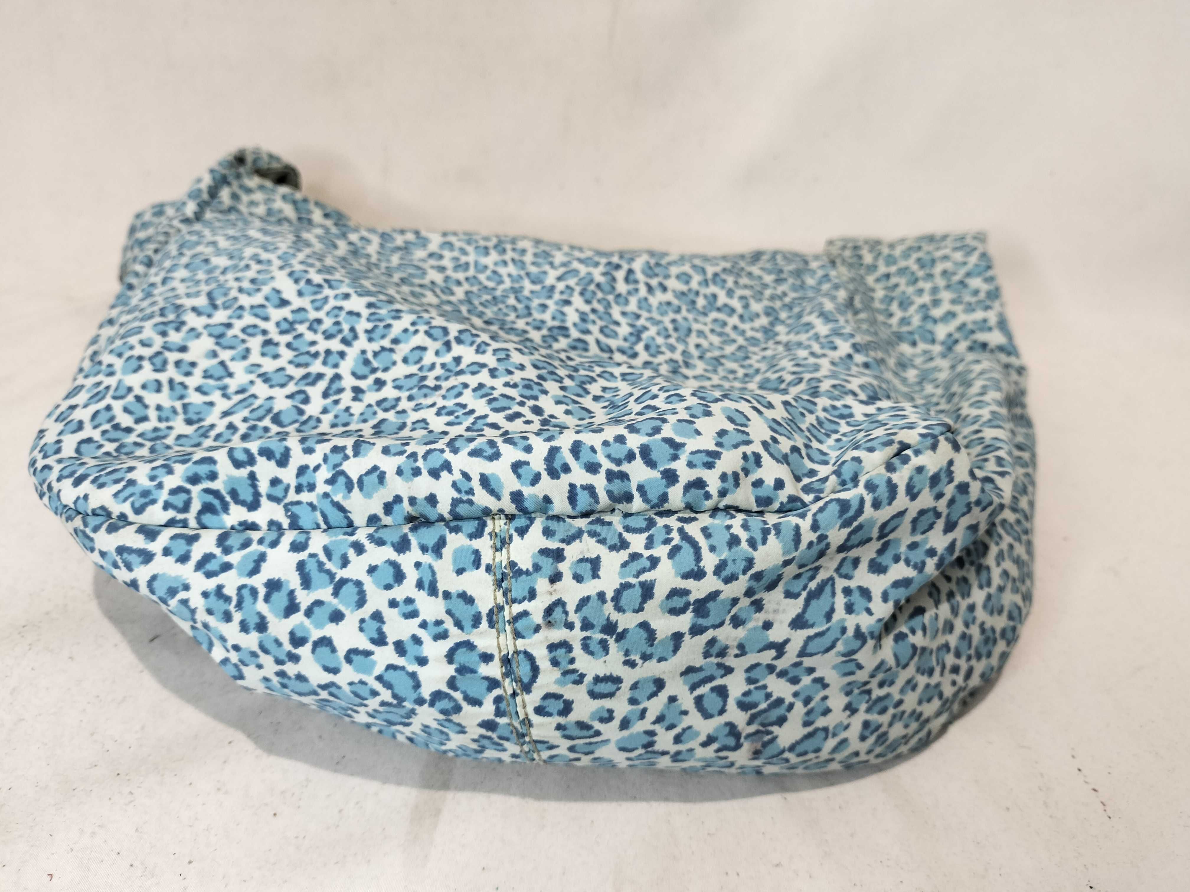 Nylon Leopard Print One-Shoulder Bag, Blue — view 7