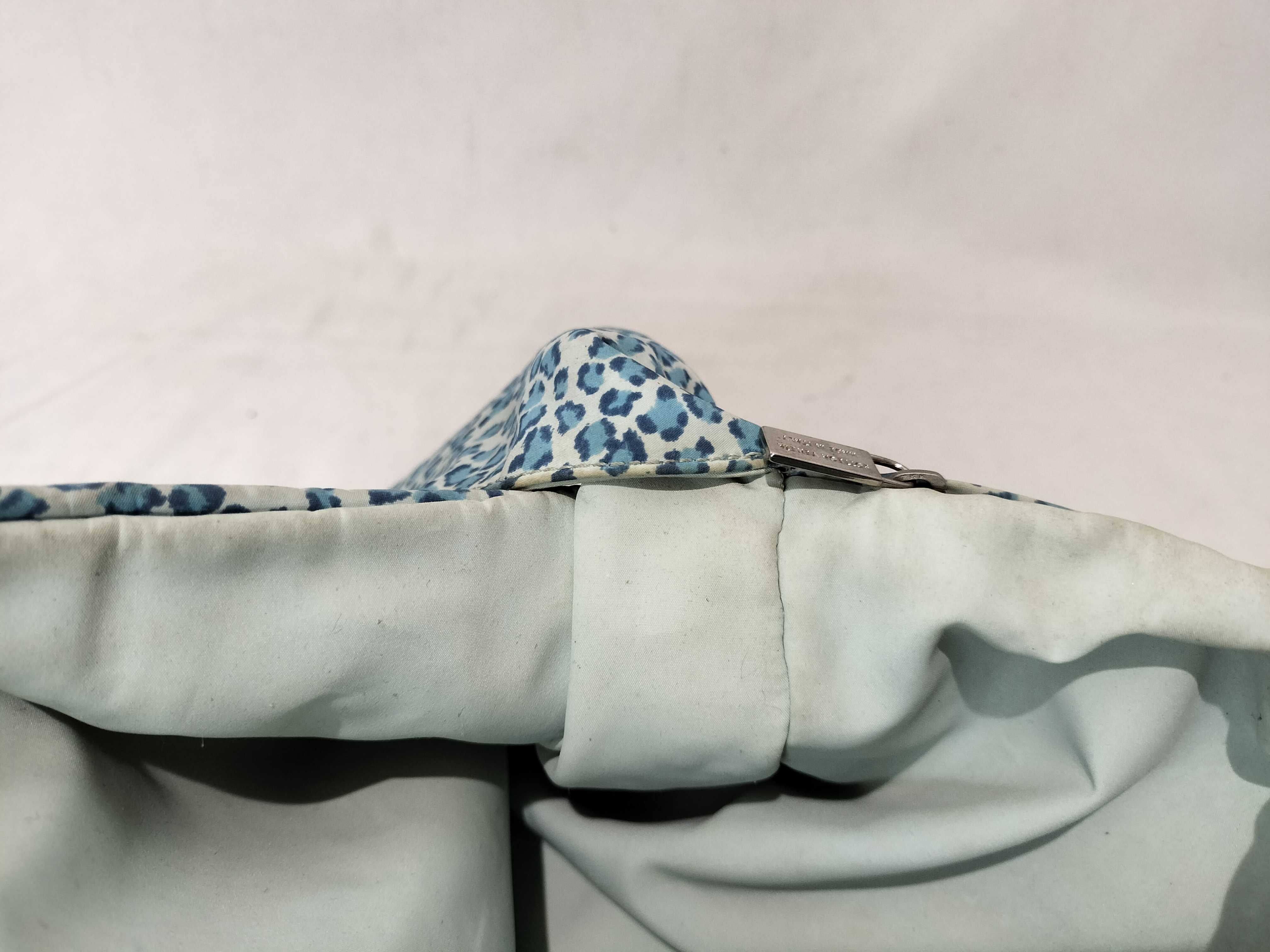 Nylon Leopard Print One-Shoulder Bag, Blue — view 9