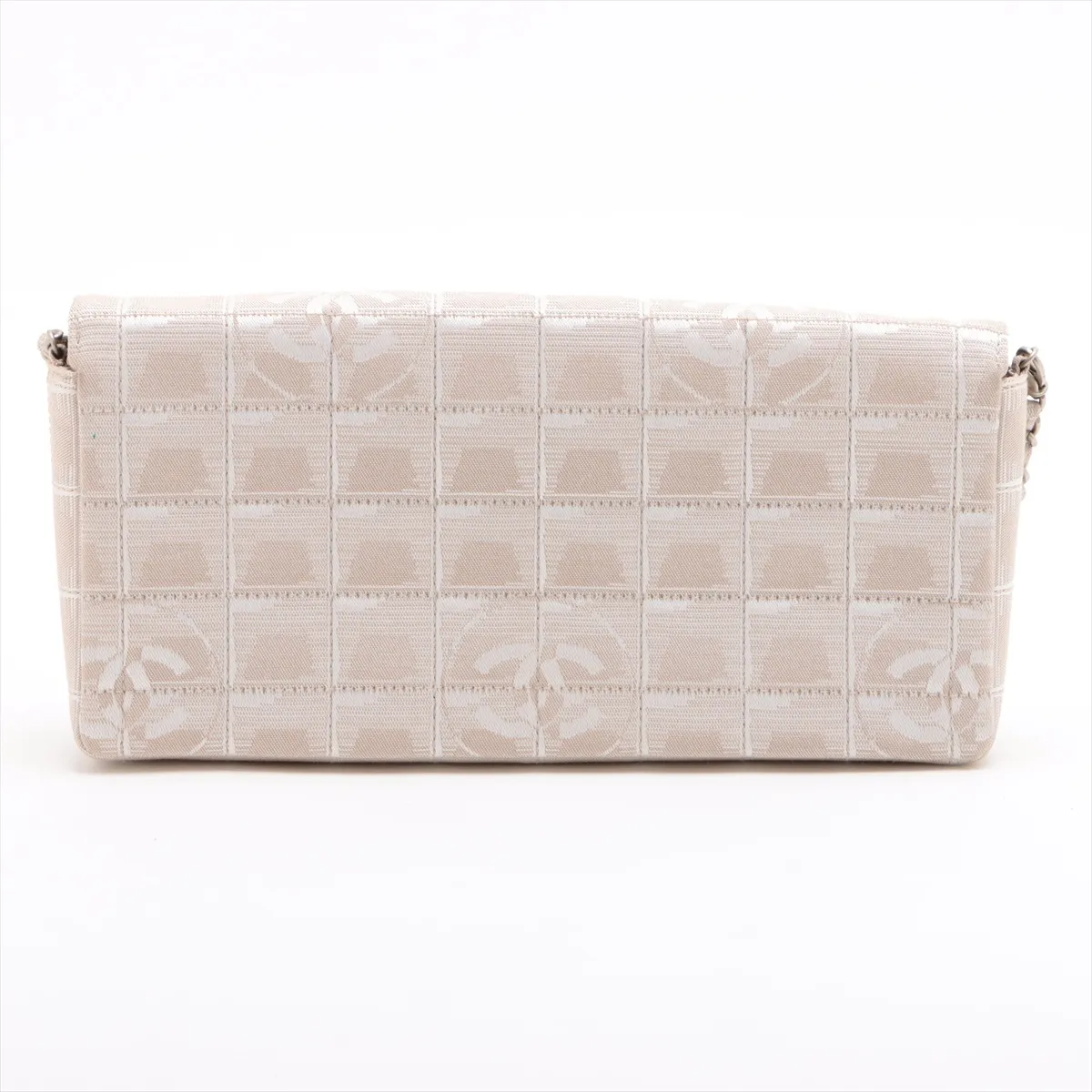 New Travel Line Nylon Chain Shoulder Bag Beige Silver Hardware 6414512 No. 6 — view 2